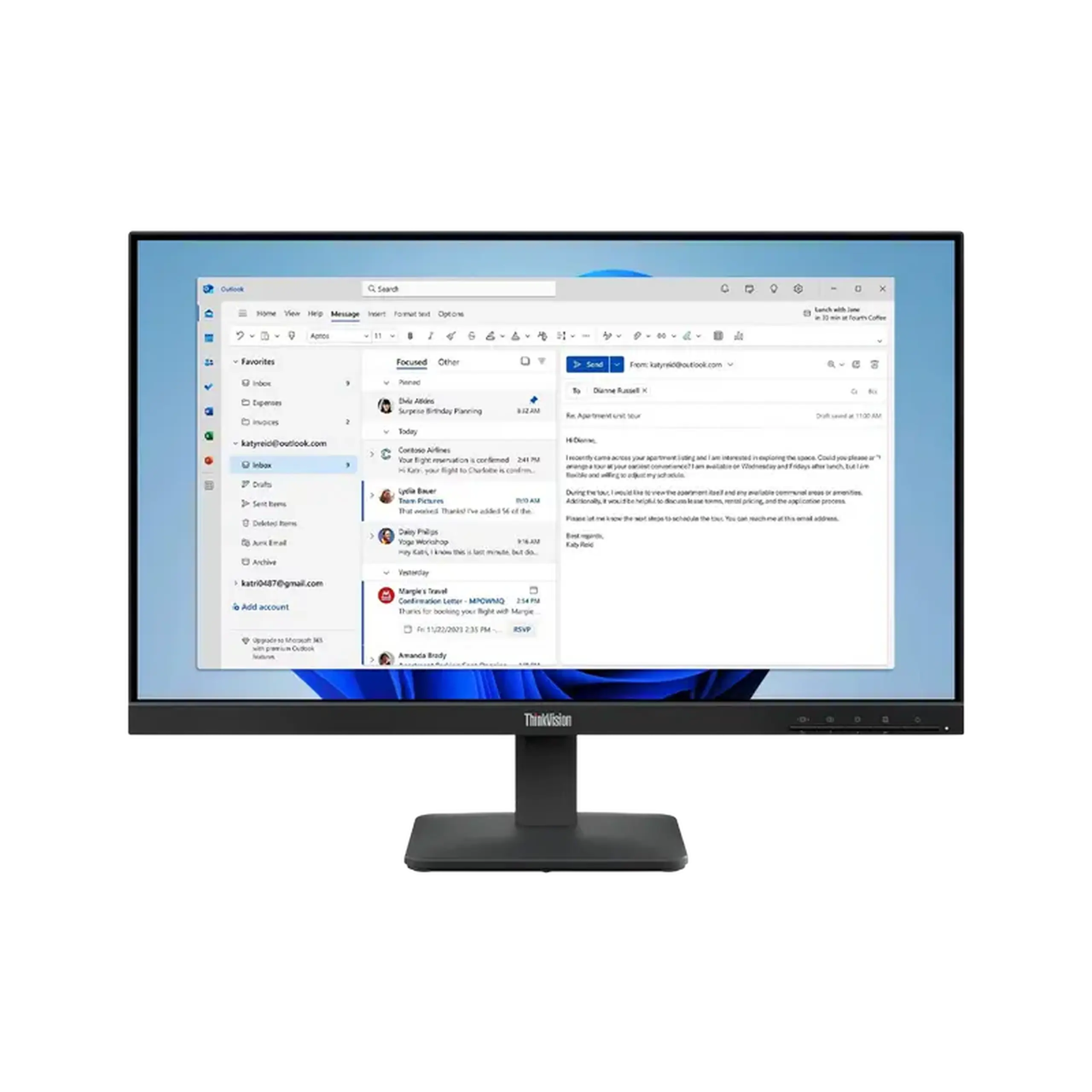 23,8" Monitor Lenovo ThinkVision S24-4e, IPS 1920x1080 FHD, Negru