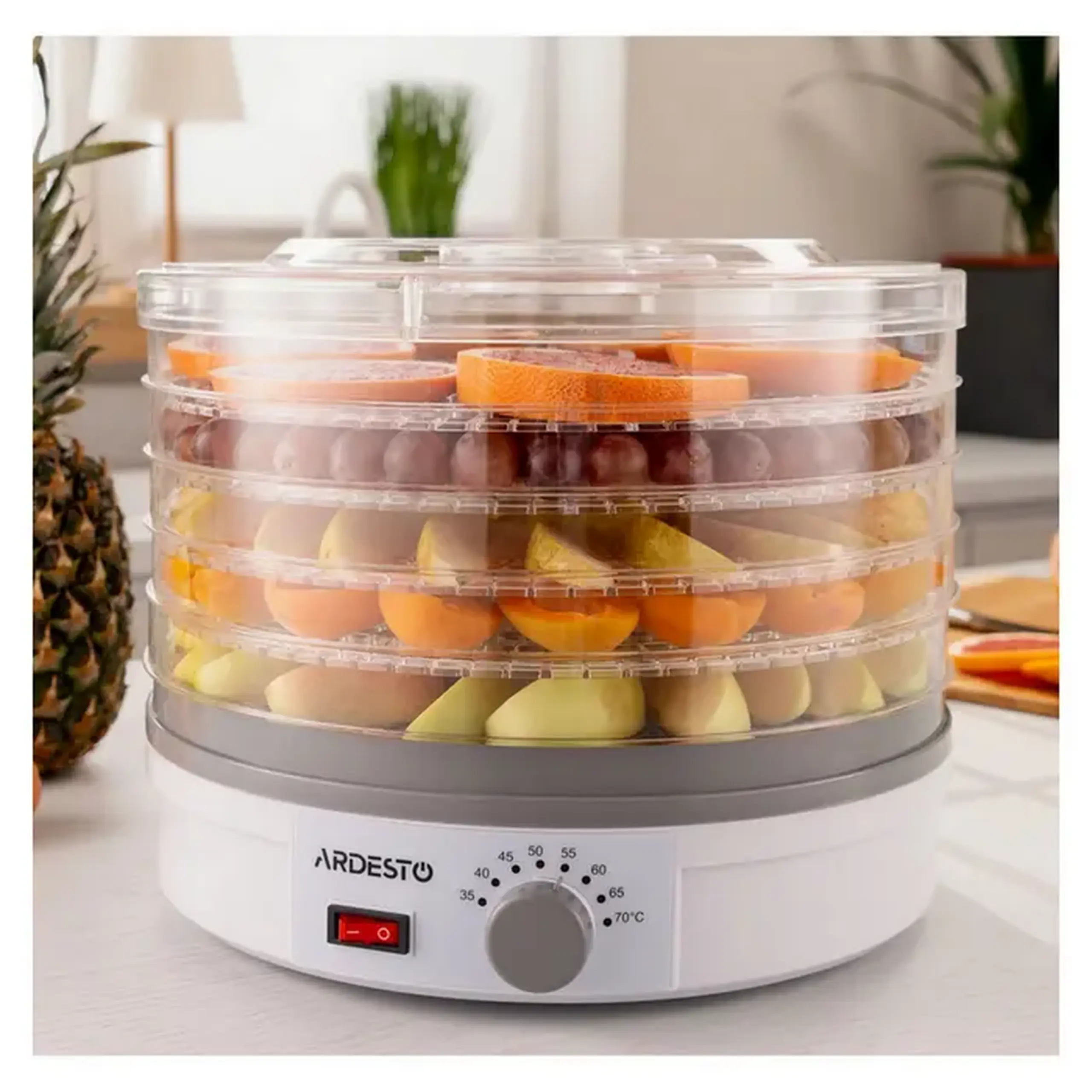 Deshidrator de fructe Ardesto FDB-5320, Alb