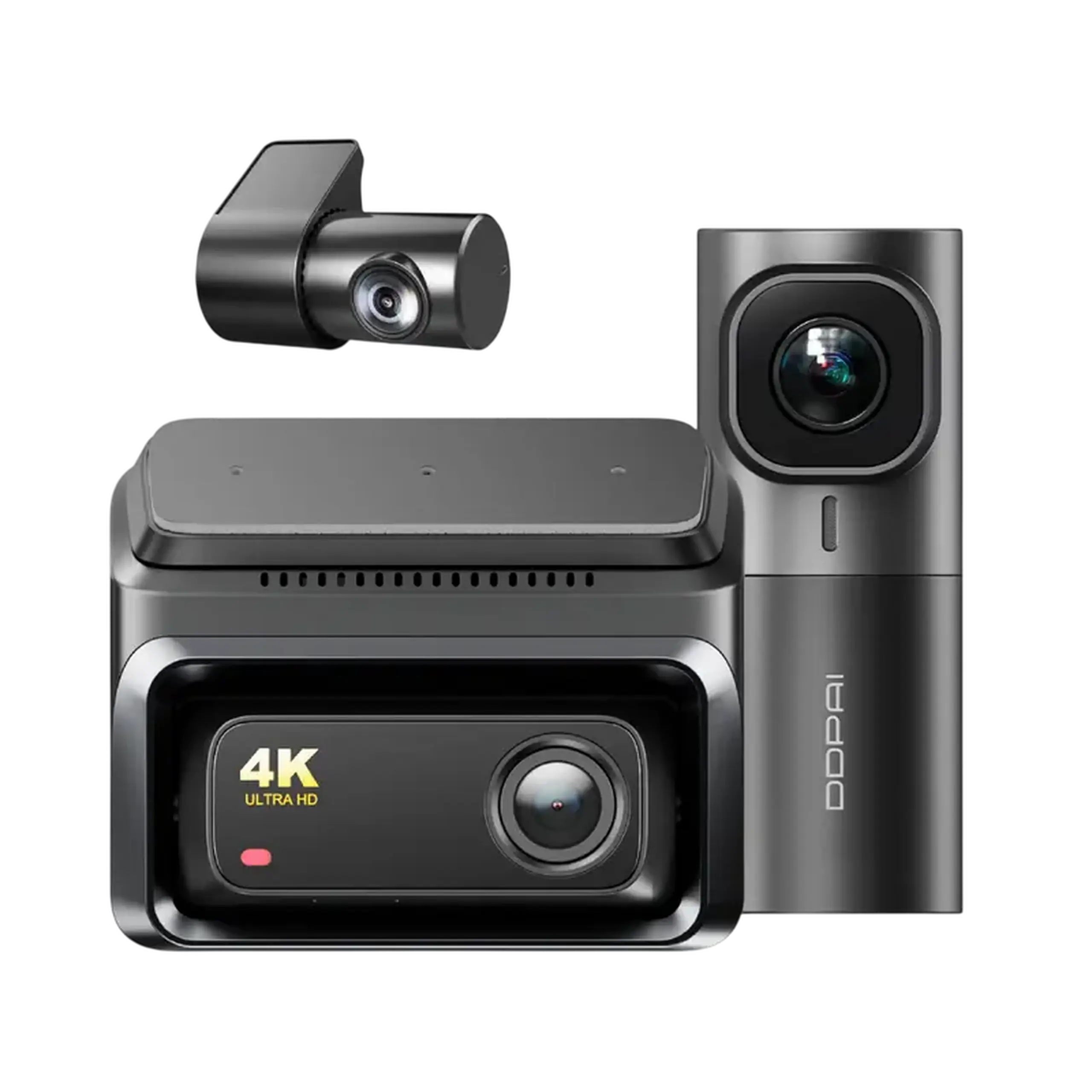 Camera Auto DDPai Z60 3-CH 4K Dash Cam + Front + Rear + Interior Camera, Black
