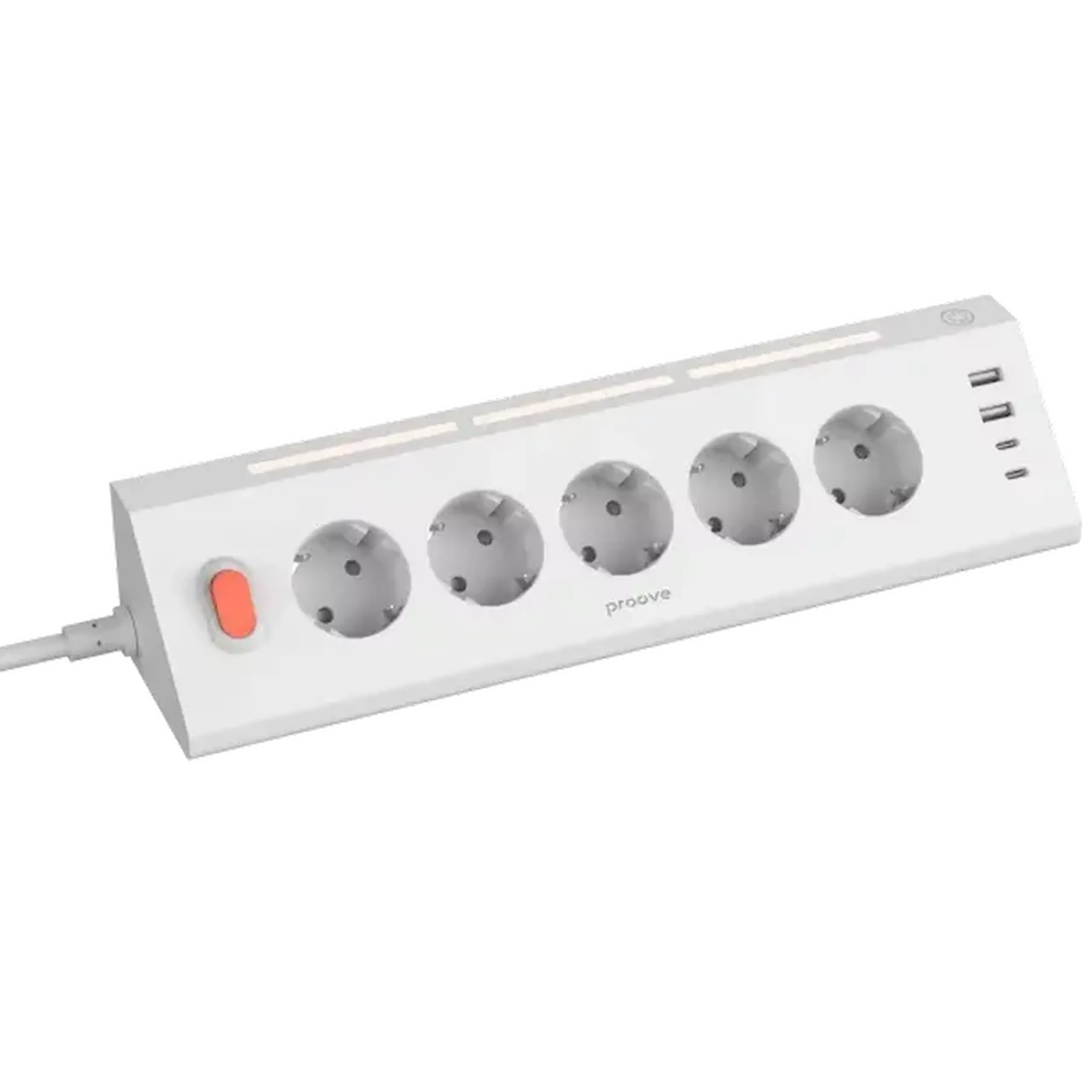 Prelungitor electric Proove Prism Socket, 5 Prize, 1,6m, Alb