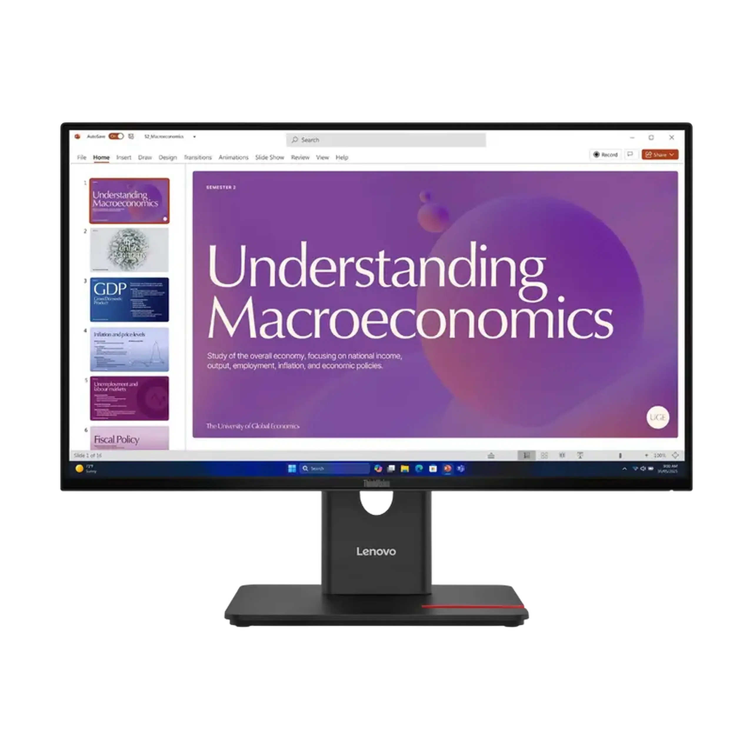 24" Monitor Lenovo T24D-40, IPS 1920x1080 FHD, Negru