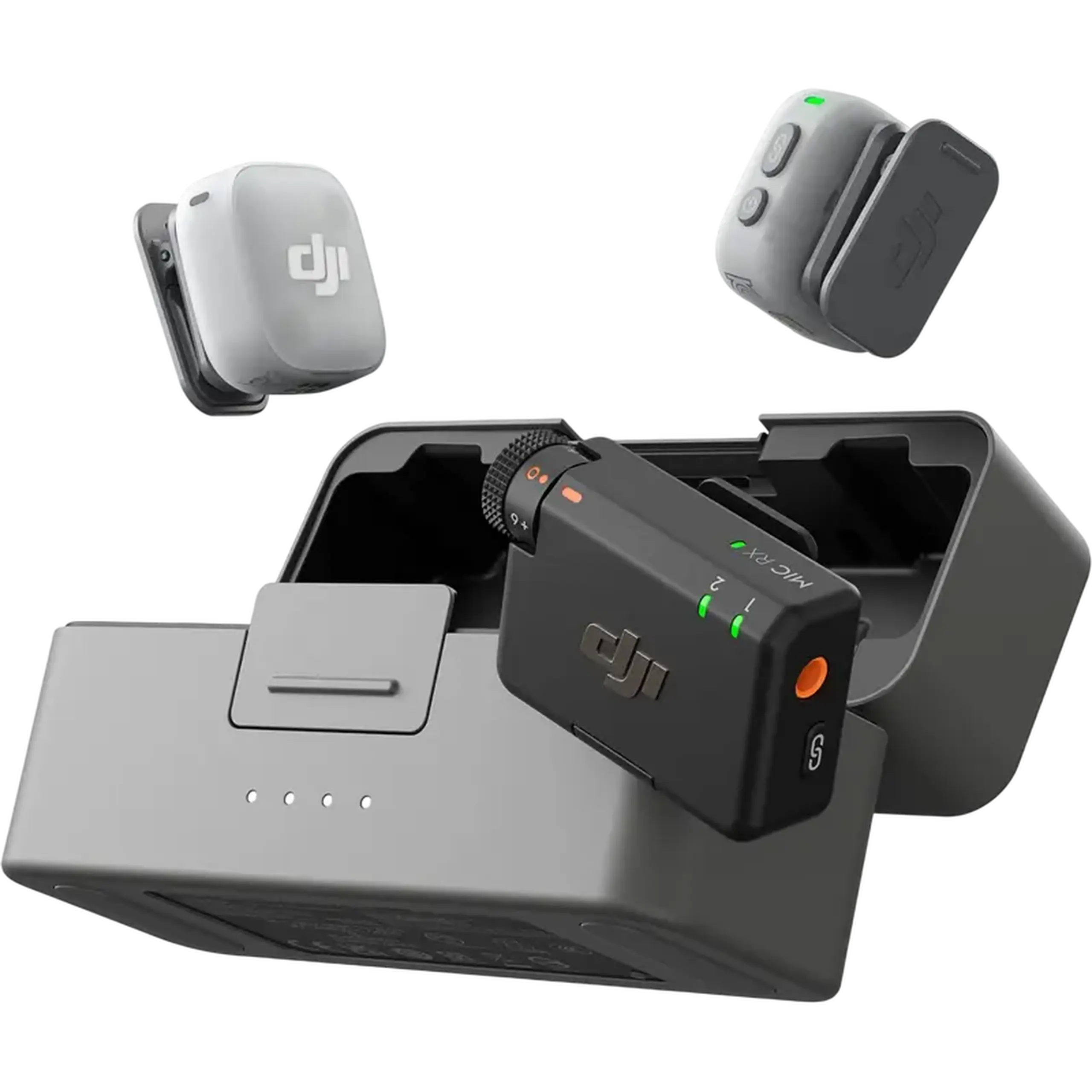 Microfon portabil pentru înregistrare vocală DJI Mic Mini 2 (2 TX + 1 RX + Charging Case), Fără fir, Negru