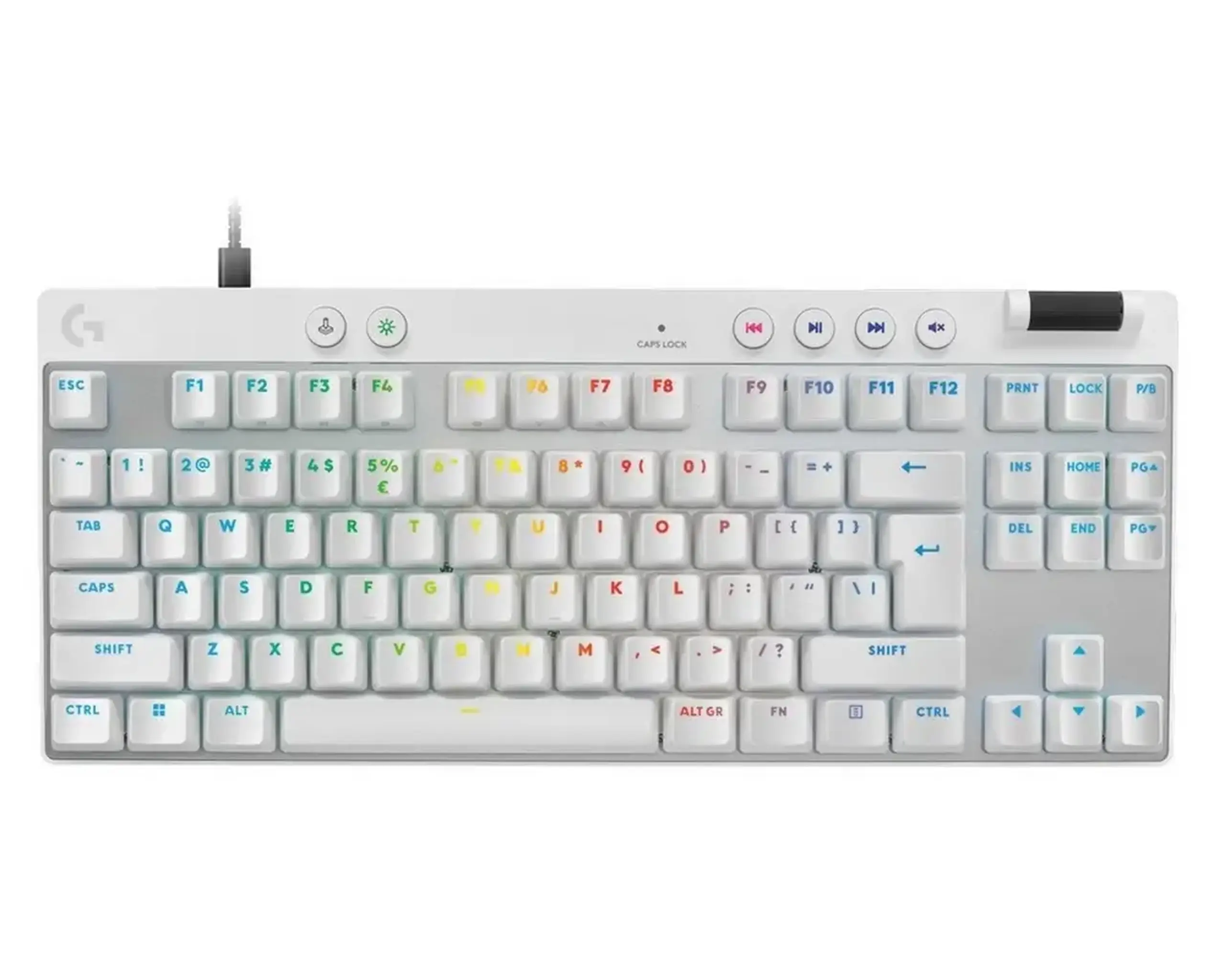 Tastatură Logitech G Pro X TKL Rapid, Cu fir, Alb