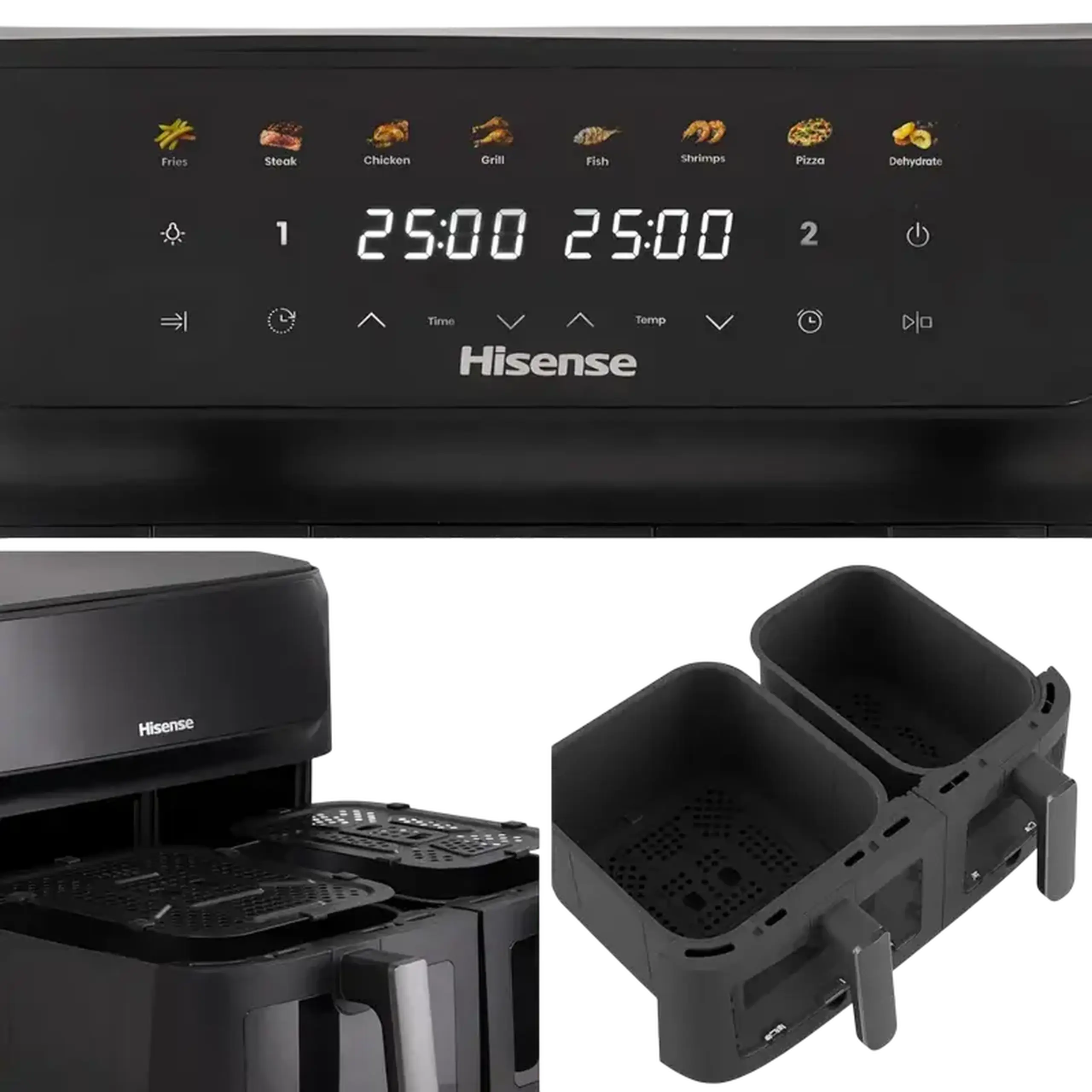 Friteuză cu aer cald Hisense HAF2700DCD, Negru
