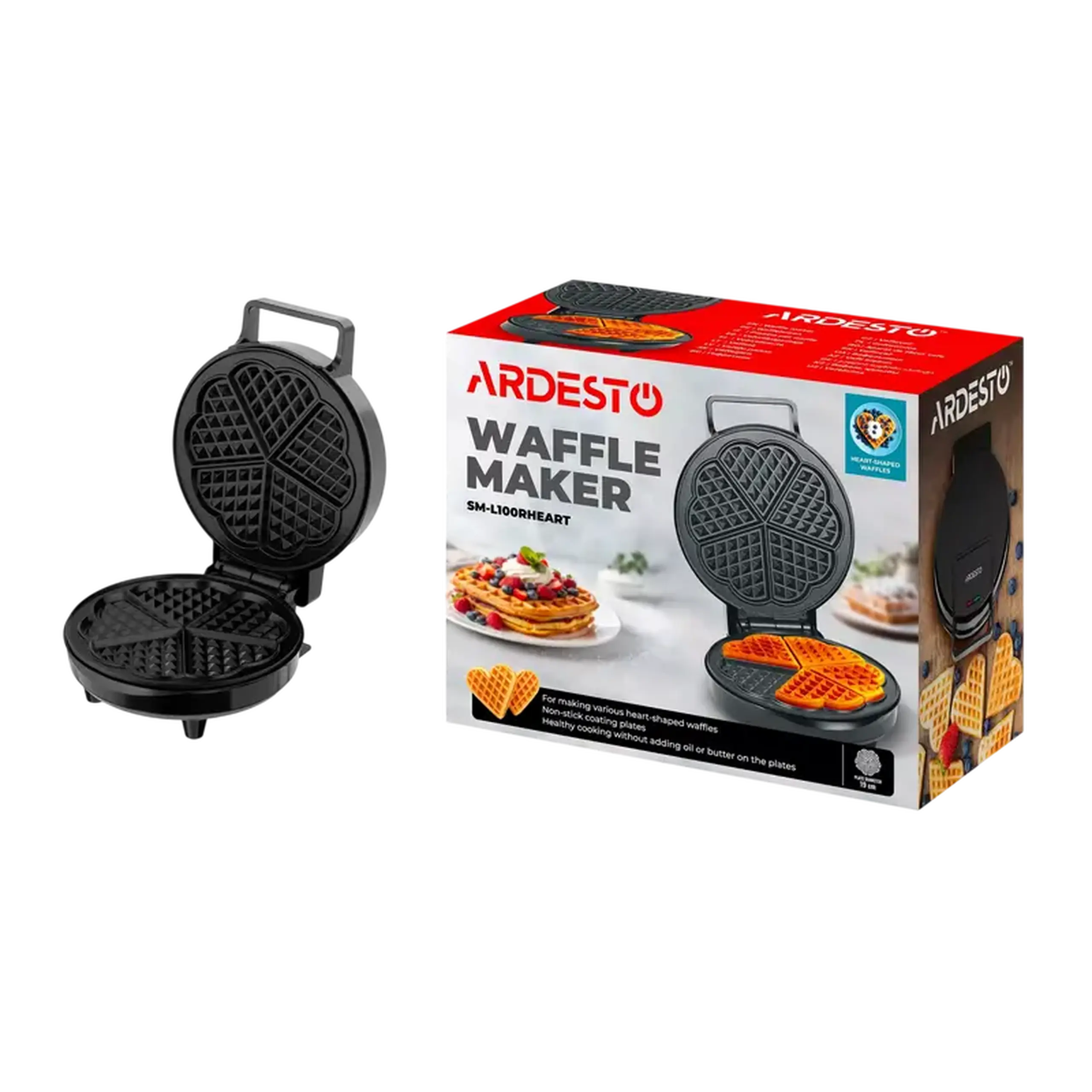 Aparat pentru vafe Ardesto SM-L100RHEART, Negru