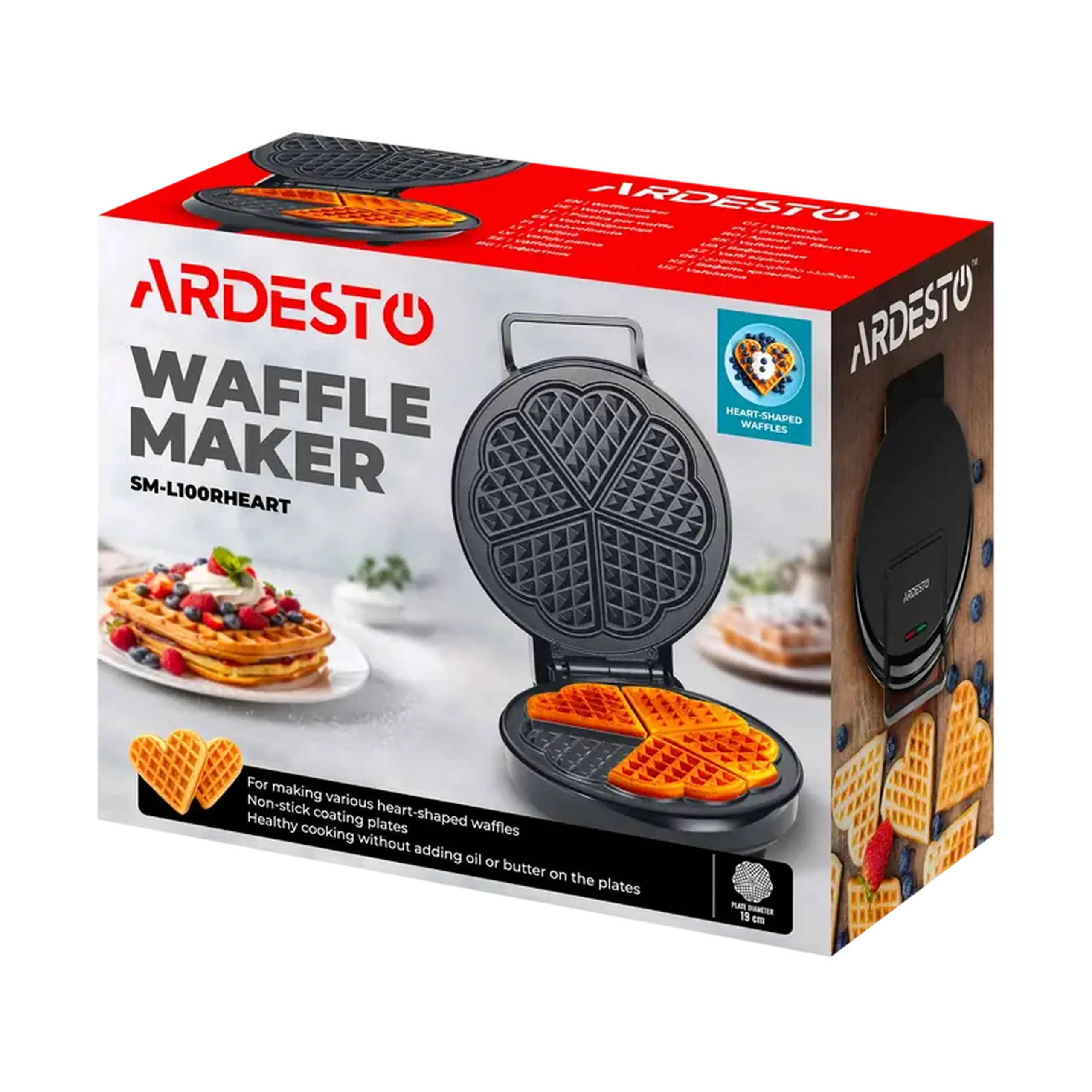 Aparat pentru vafe Ardesto SM-L100RHEART, Negru