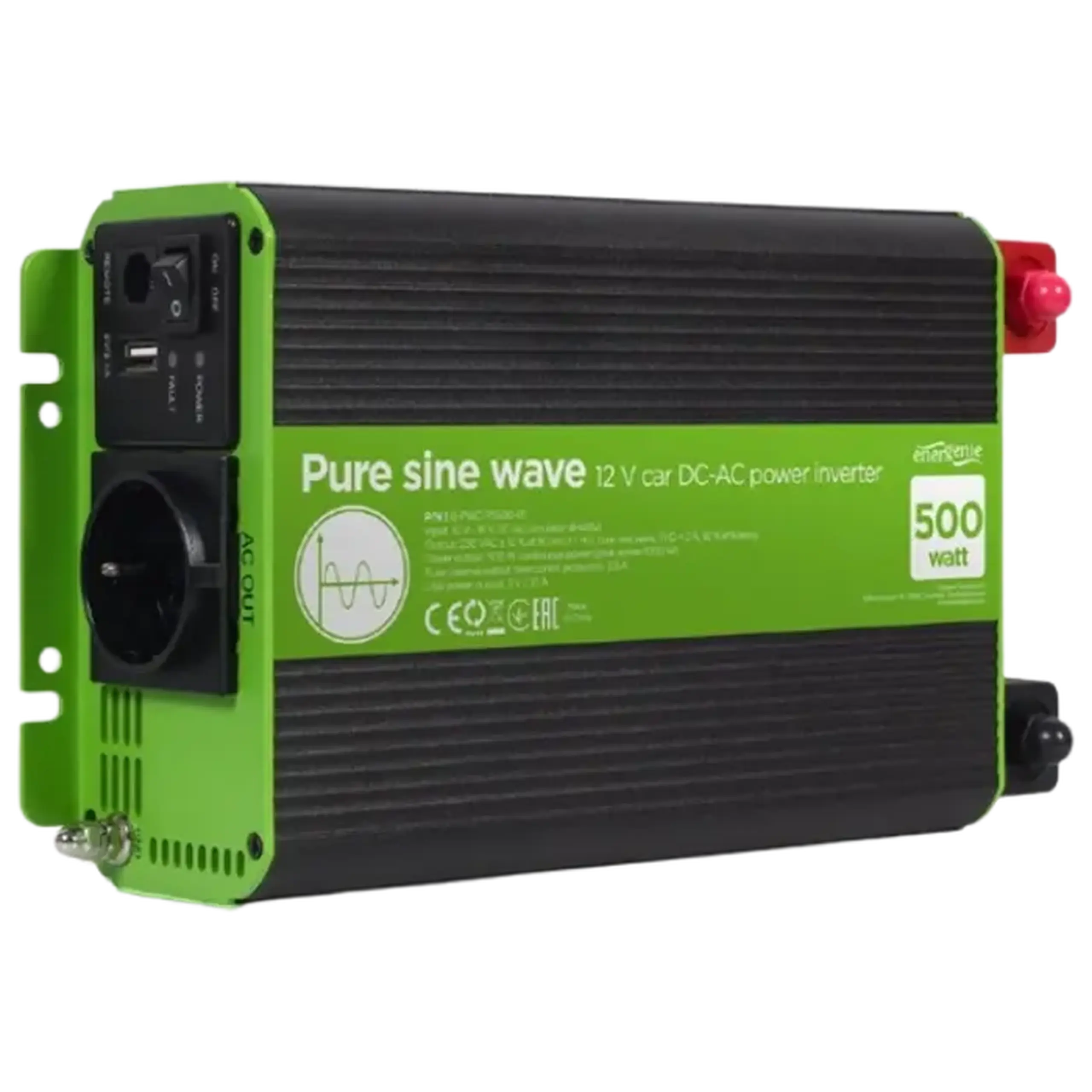 Invertor Auto Energenie EG-PWC-PS500-01, 500W, Multicolor