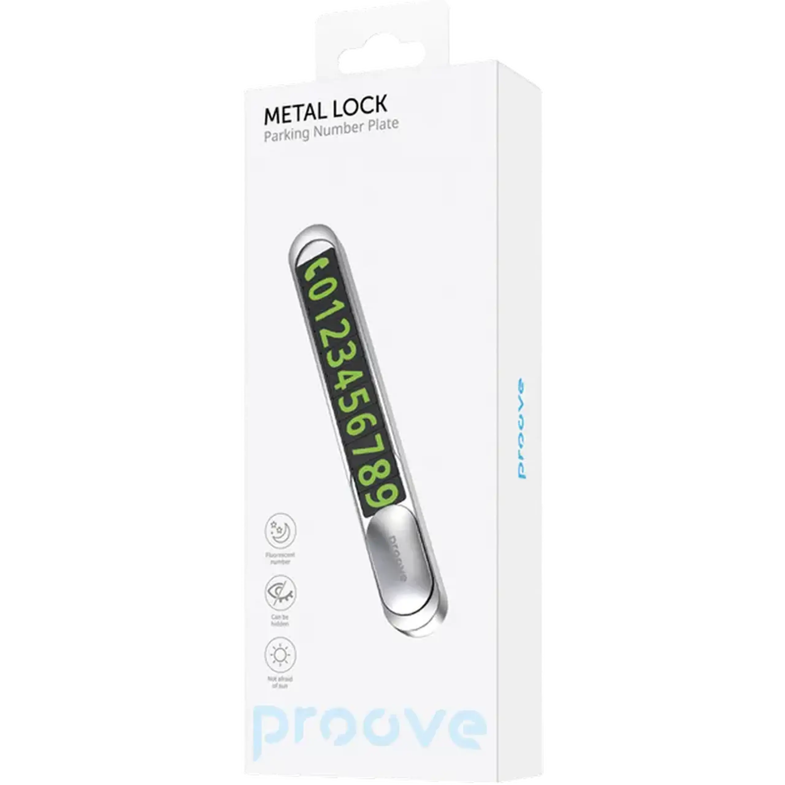 Cartela de parcare Proove Parking Number Plate Metal Lock, Gri inchis