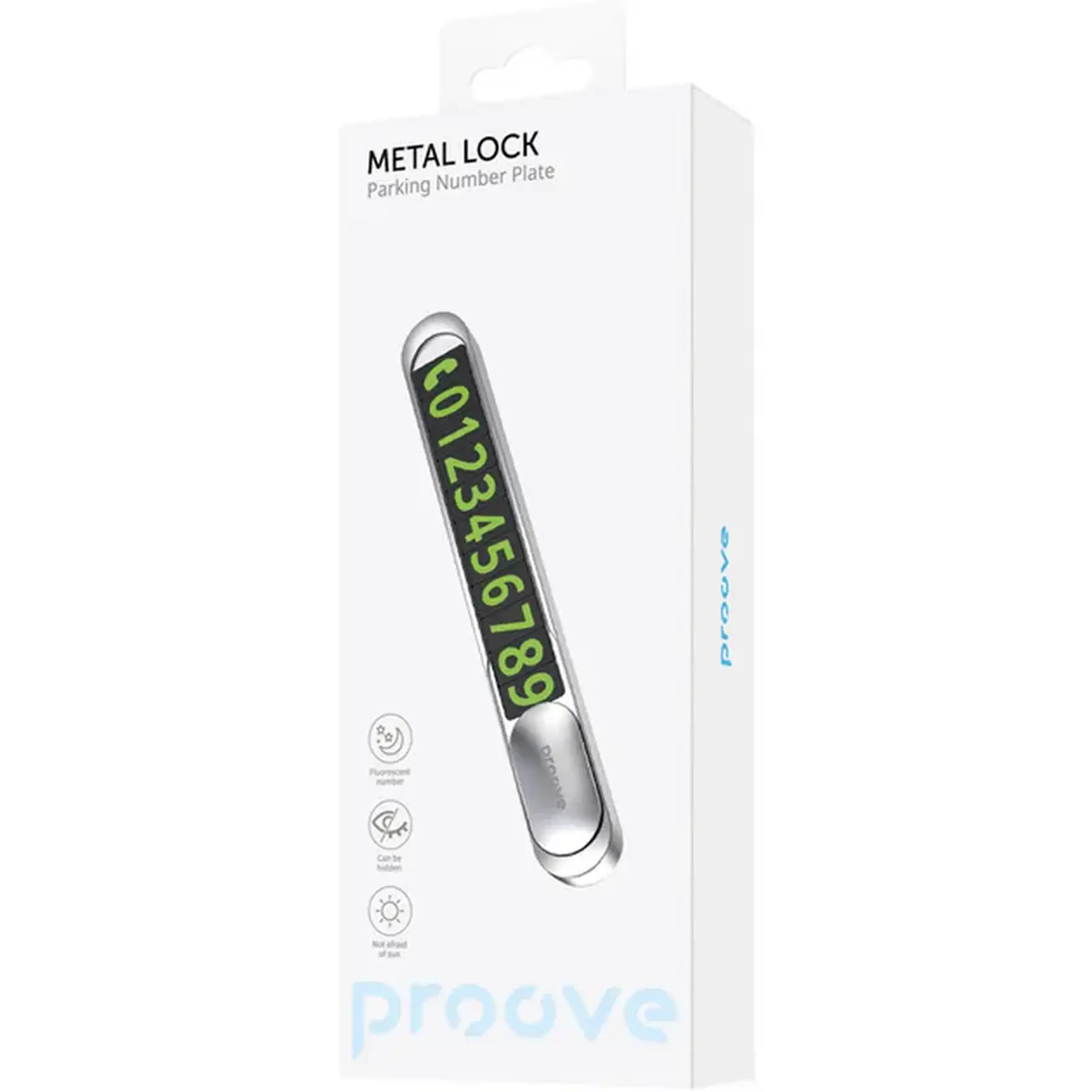 Cartela de parcare Proove Parking Number Plate Metal Lock, Gri inchis