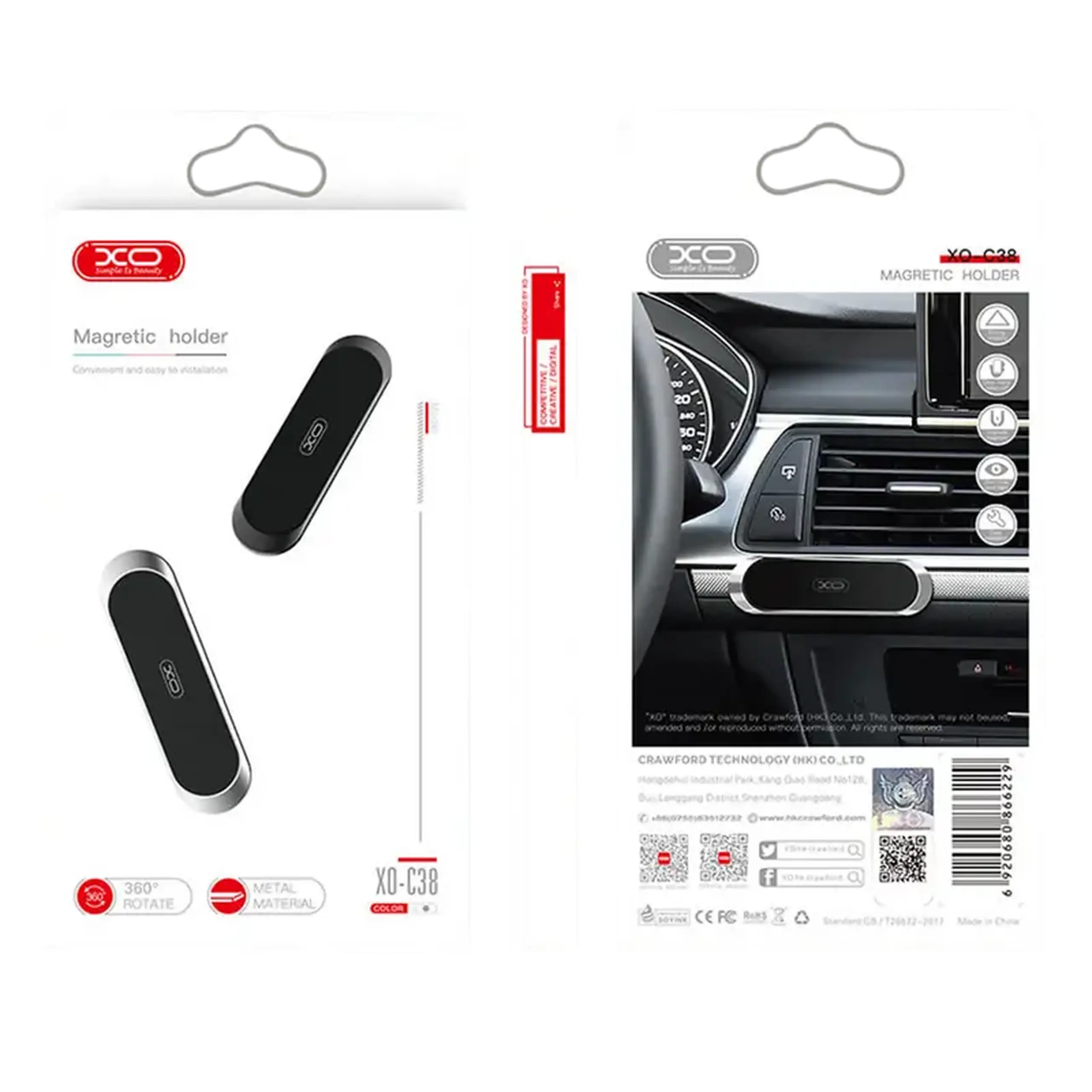 Suport Auto XO C38, Negru