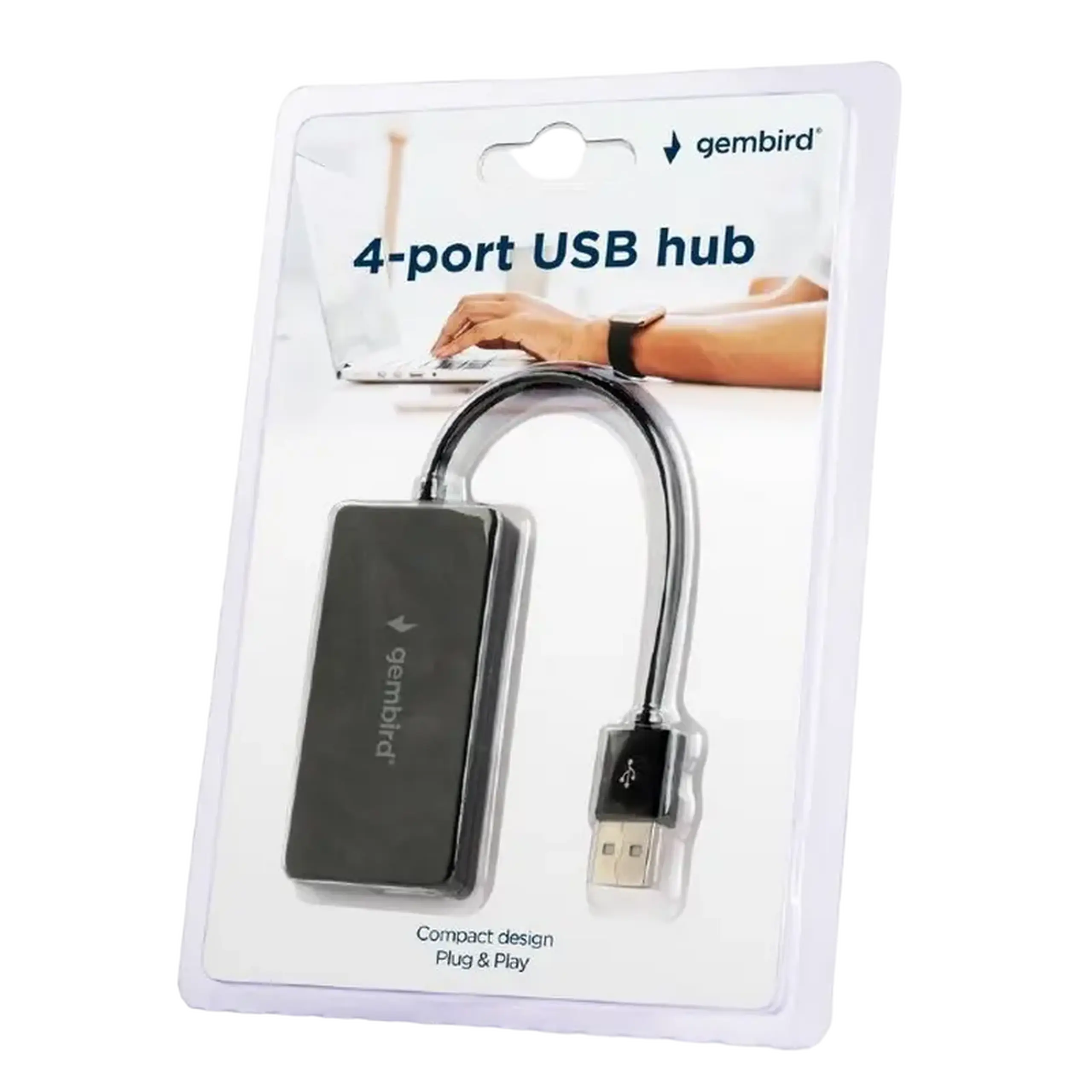 Hub USB 2.0 cu 4 porturi Gembird "UHB - U2P4 - 04", negru