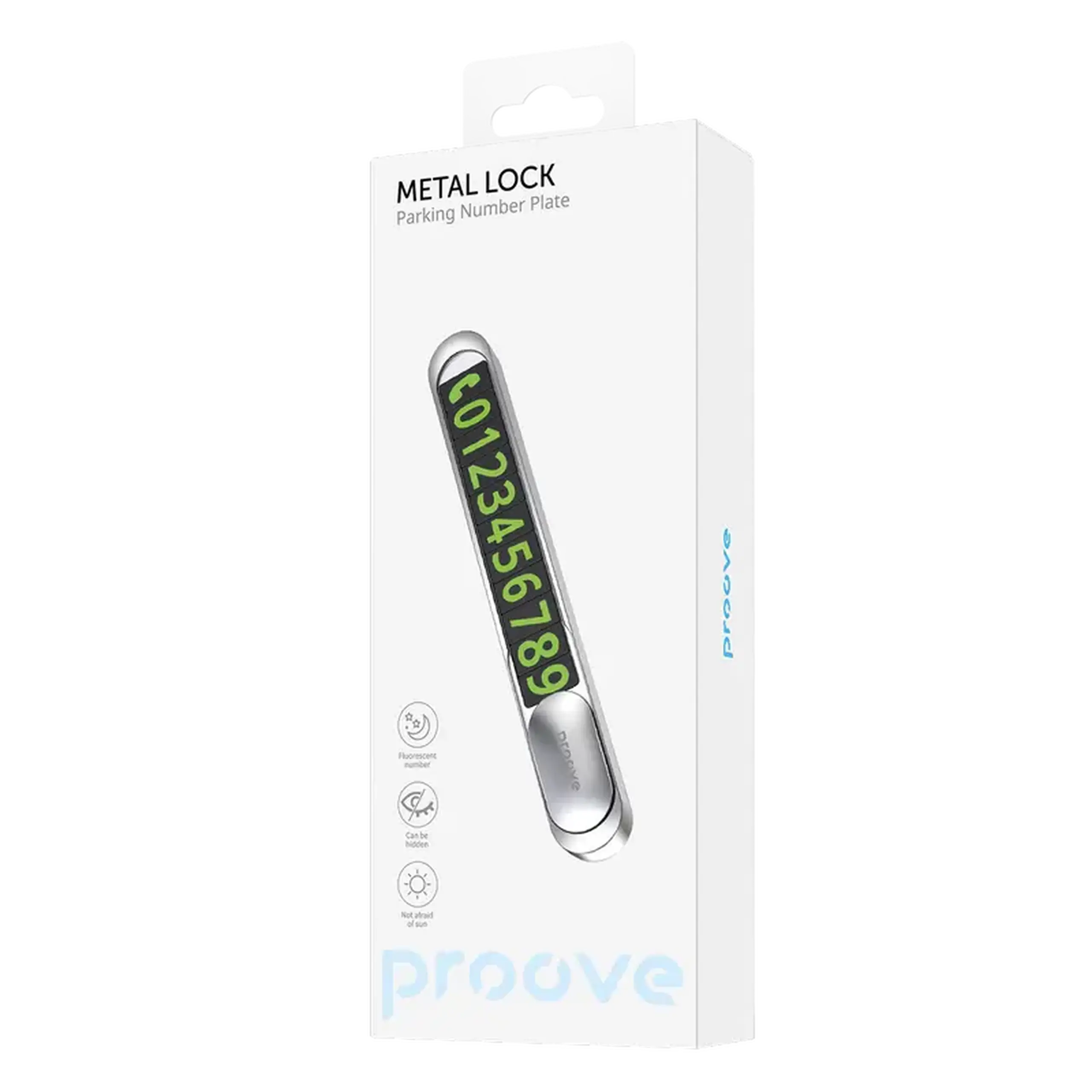 Cartela de parcare Proove Metal Lock, Argintiu