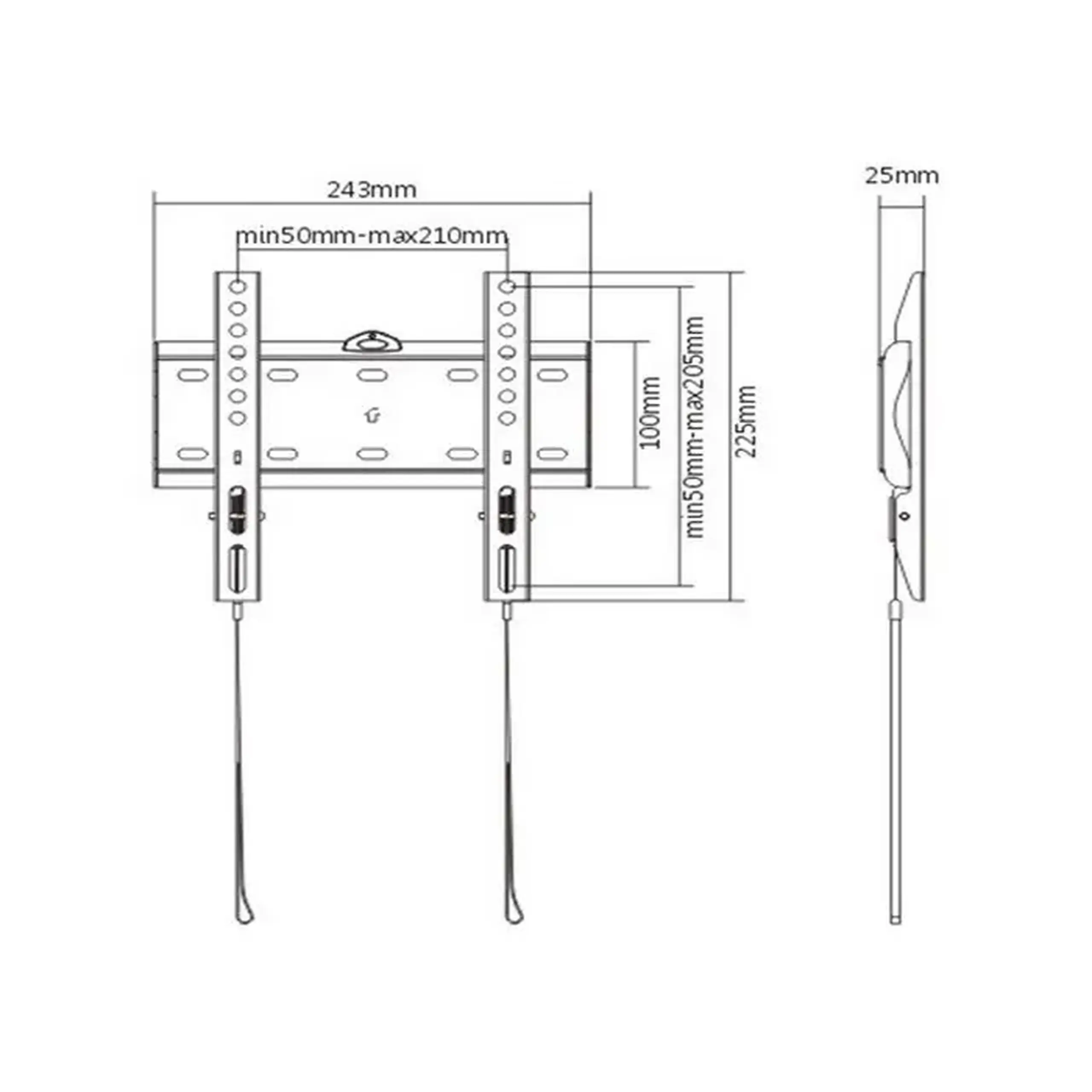 Suport fixat pe perete Gembird WM-42F-01, Negru