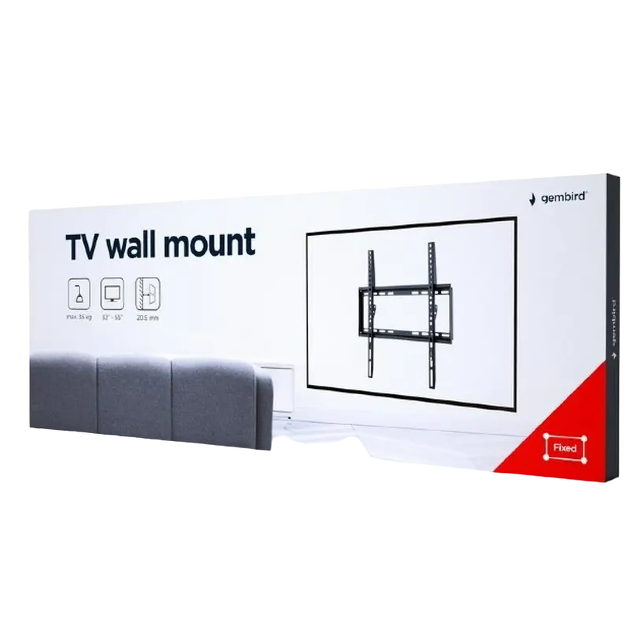 Suport fixat pe perete Gembird WM-55F-04, Negru