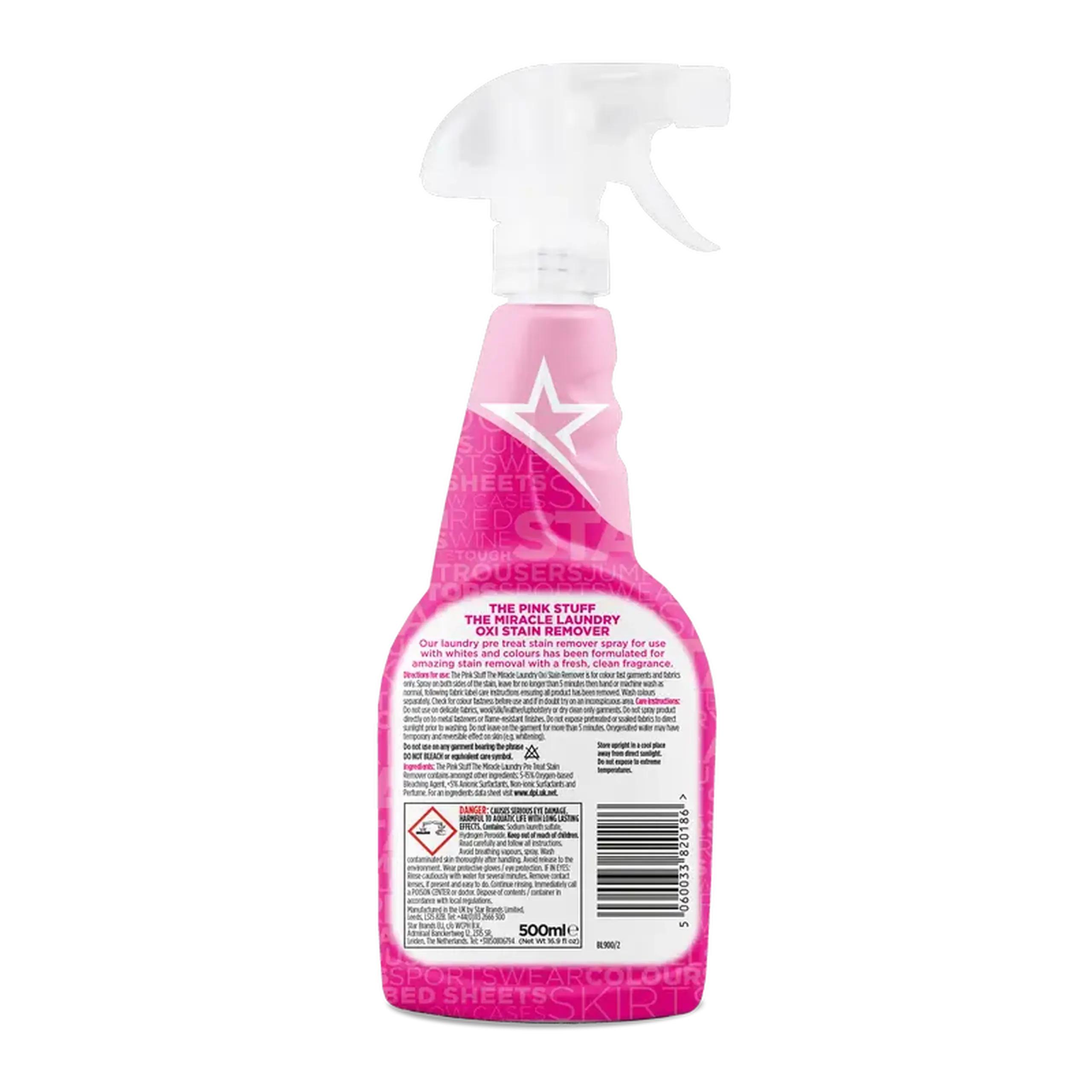 Eliminator de pete The Pink Stuff Laundry Oxi Stain Remover, 500 ml