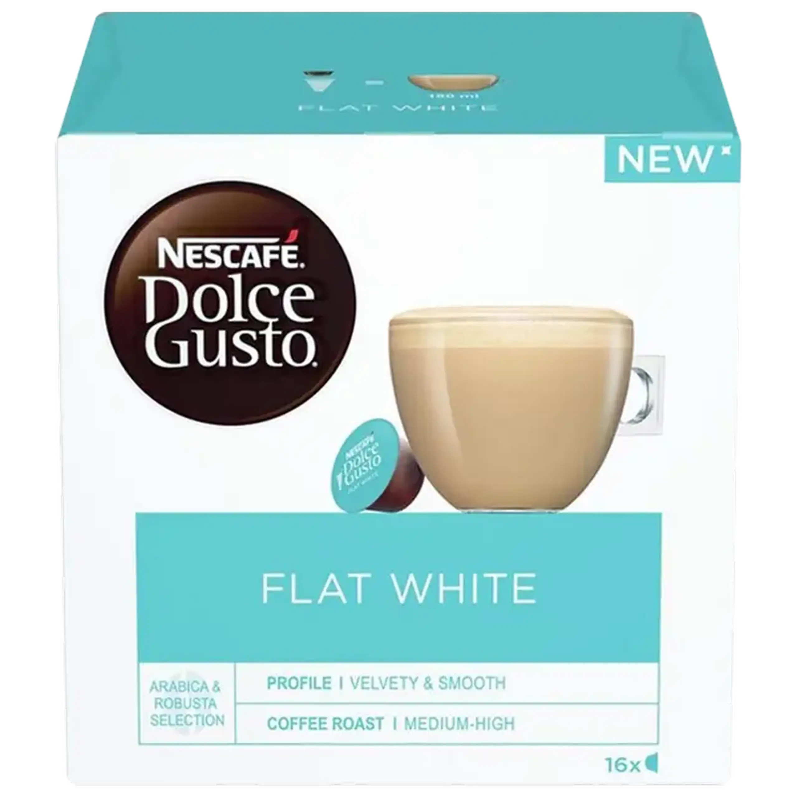 Cafea Nescafe Dolce Gusto Flat White, 16 buc