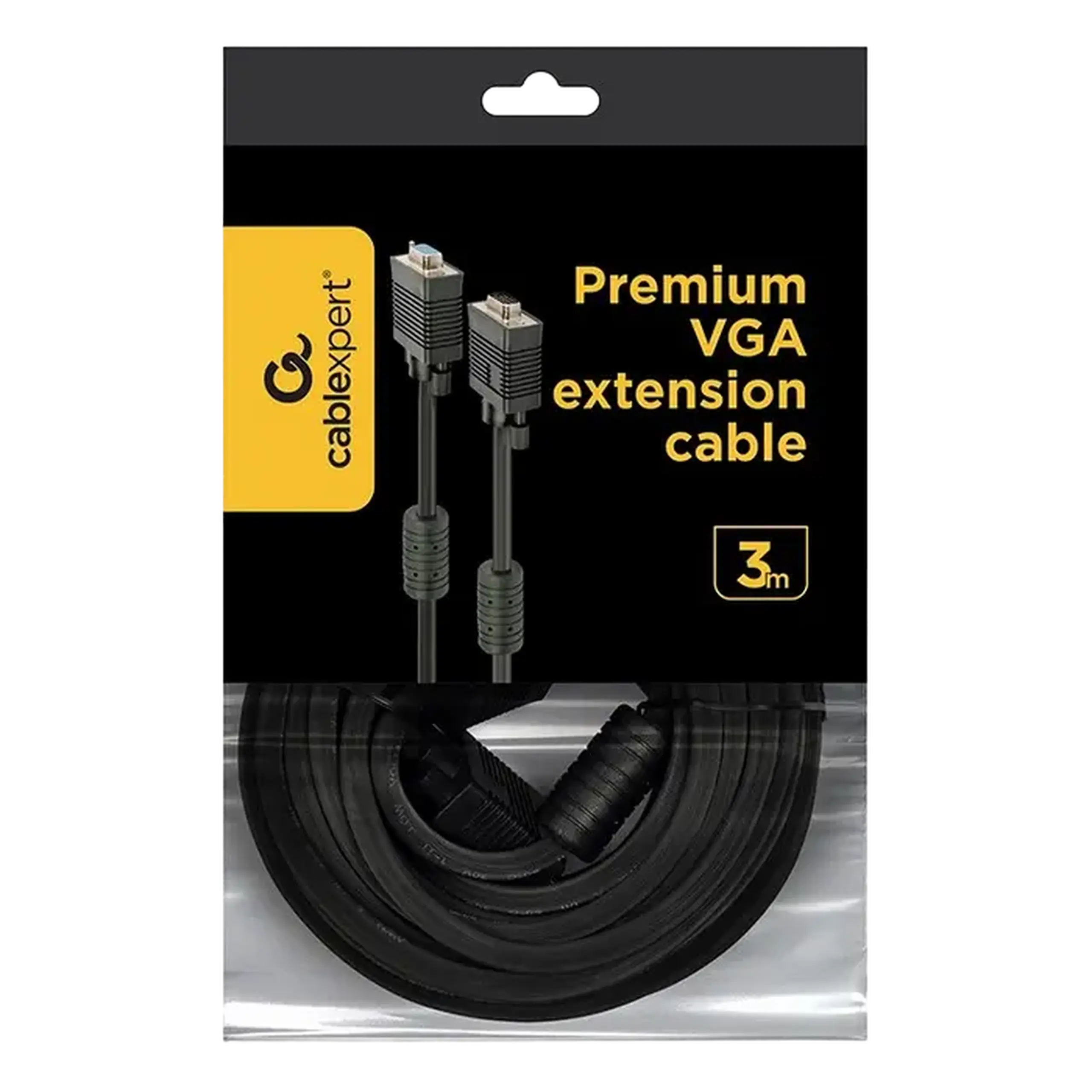 Cablu Video Cablexpert CC-PPVGAX-10-B, VGA D-Sub (M) - VGA D-Sub, 3m, Negru