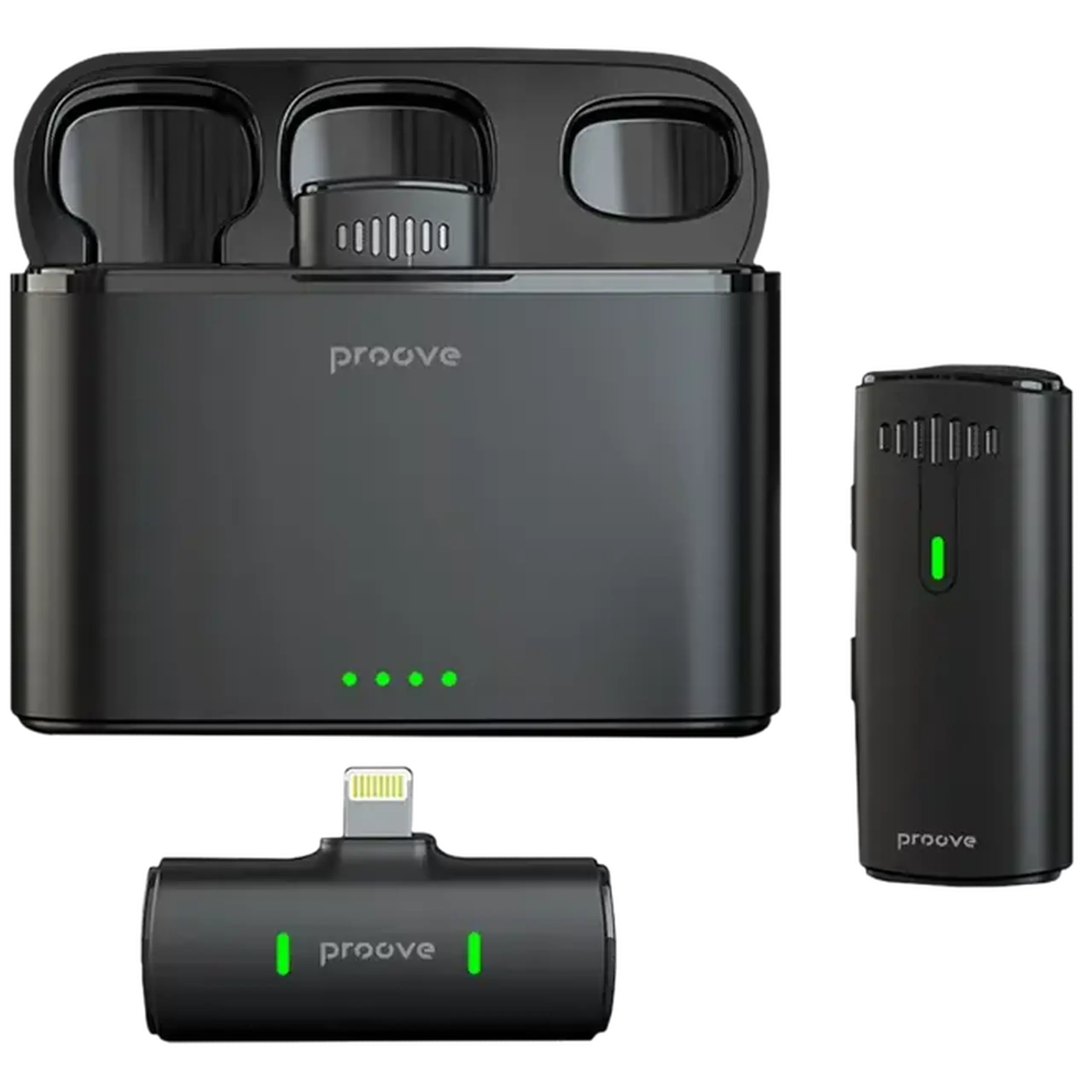Microfon portabil pentru înregistrare vocală Proove Demo Lightning, Fără fir, Negru