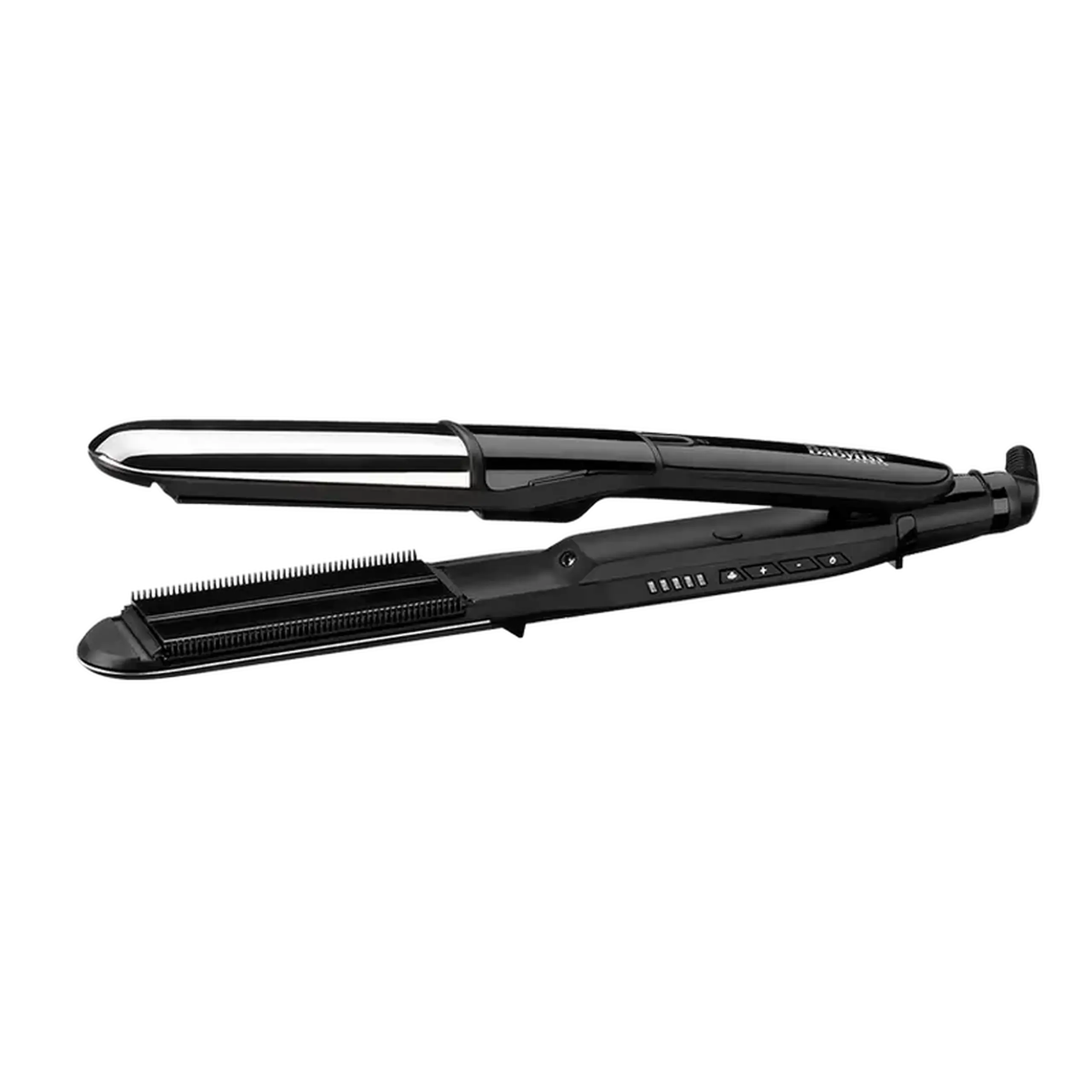Placă de îndreptat părul BaByliss 2 in 1 Steam Shine ST496E, Negru