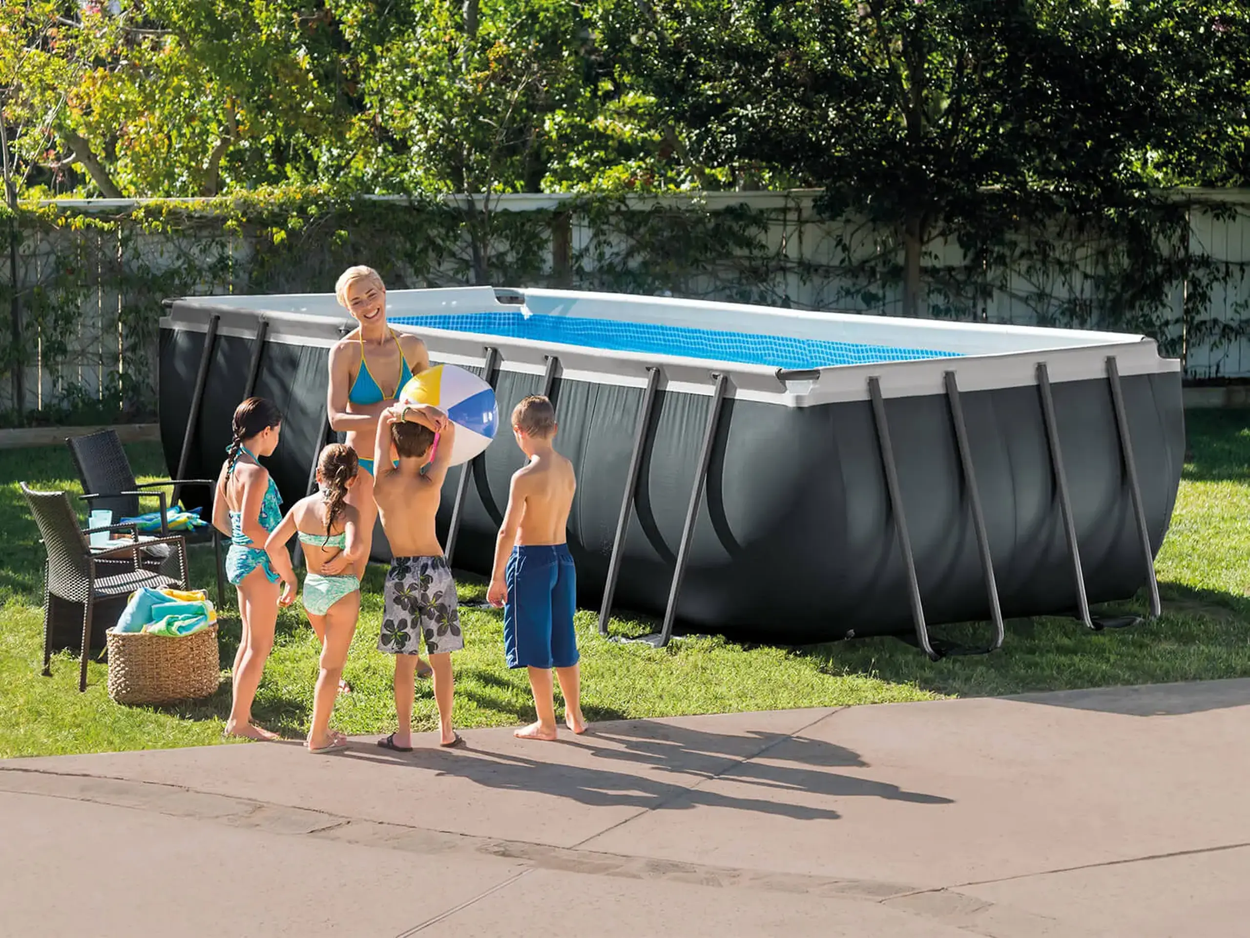 Piscina Intex 26356 Ultra XTR Frame, cadru metalic, 549 x 274 x 132 cm, pompa de filtrare + panou de protectie + scara