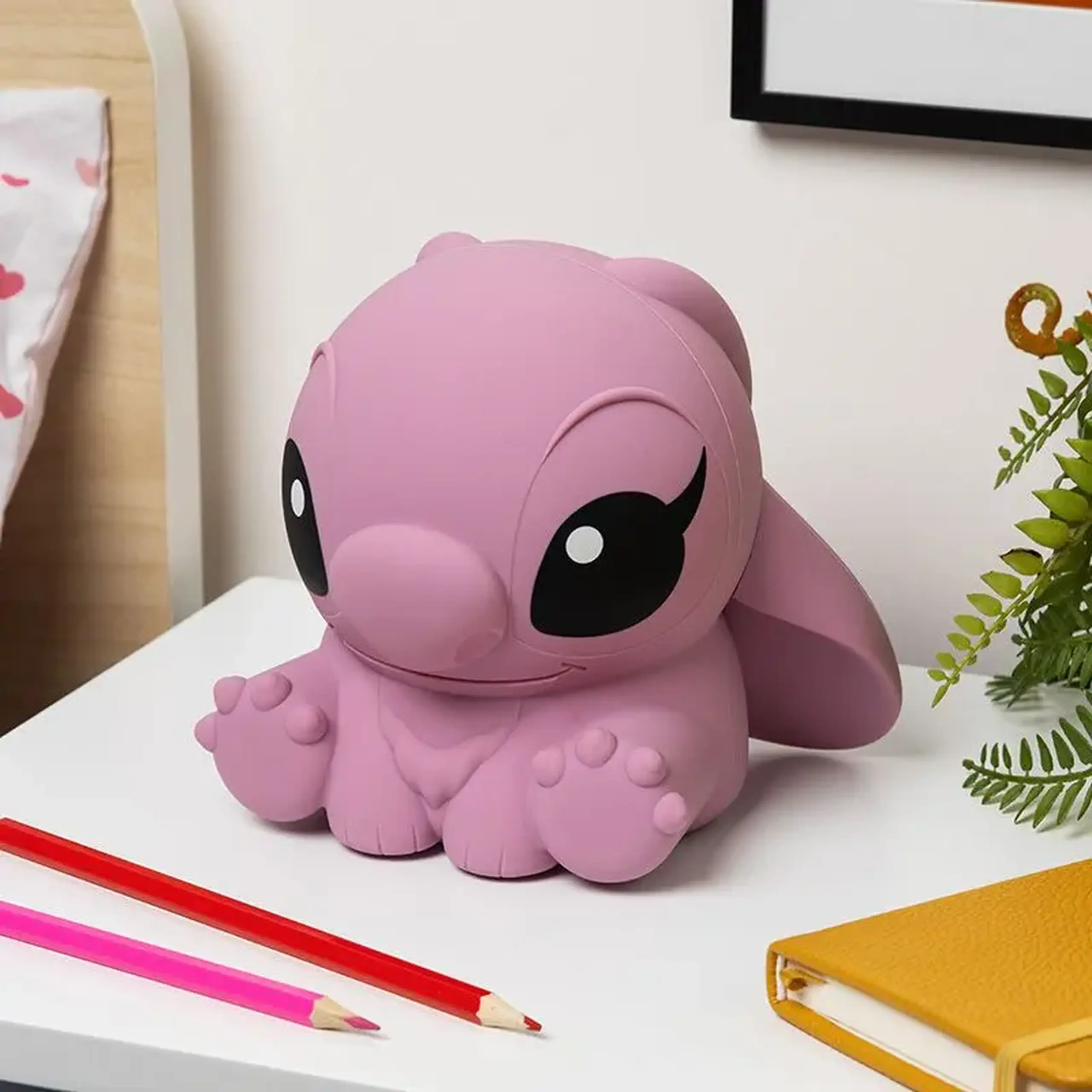 Lampă de noapte Paladone Angel SquishyGlo Silicone Light, Roz