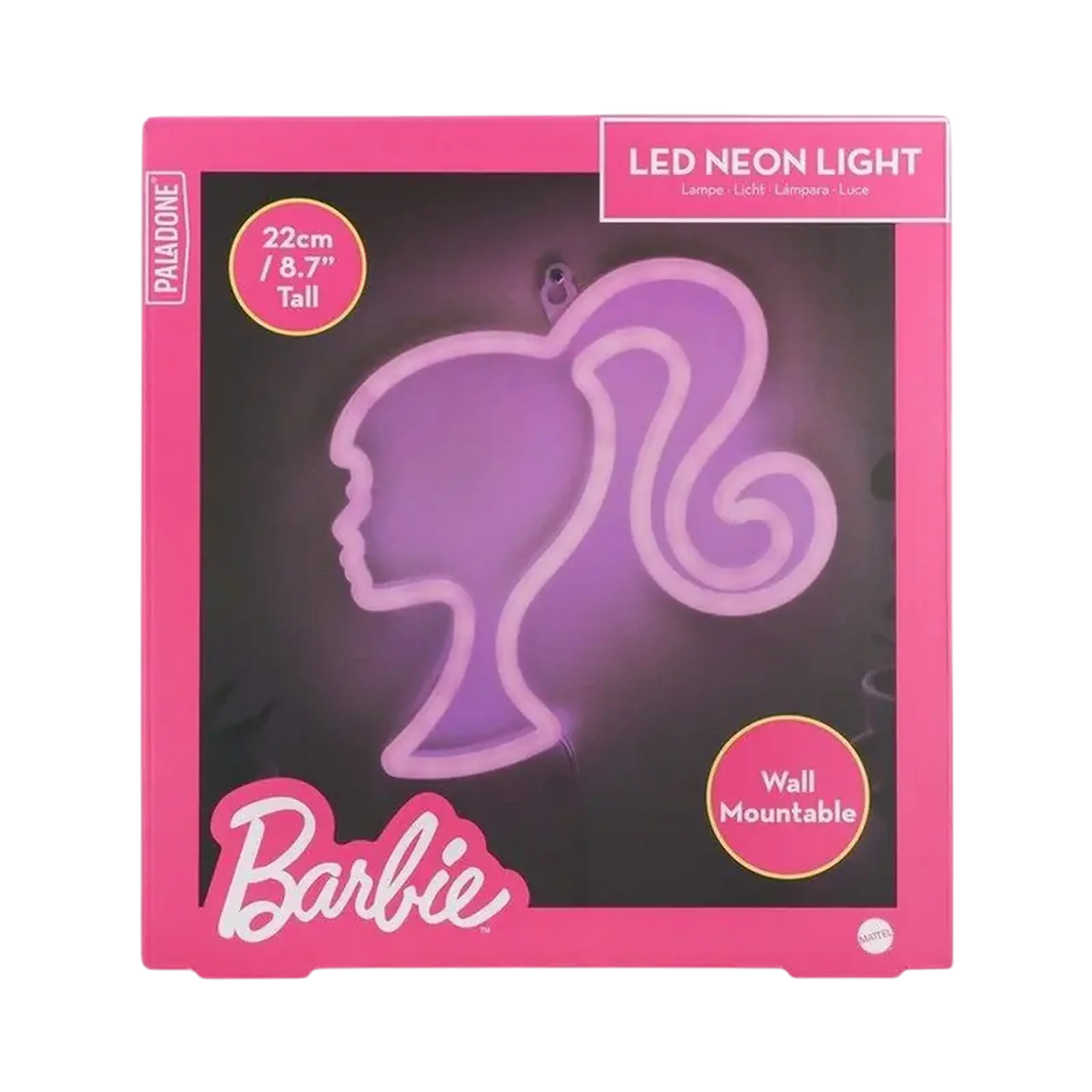 Lampă de noapte Paladone Barbie Wall Mountable LED Neon Light, Roz