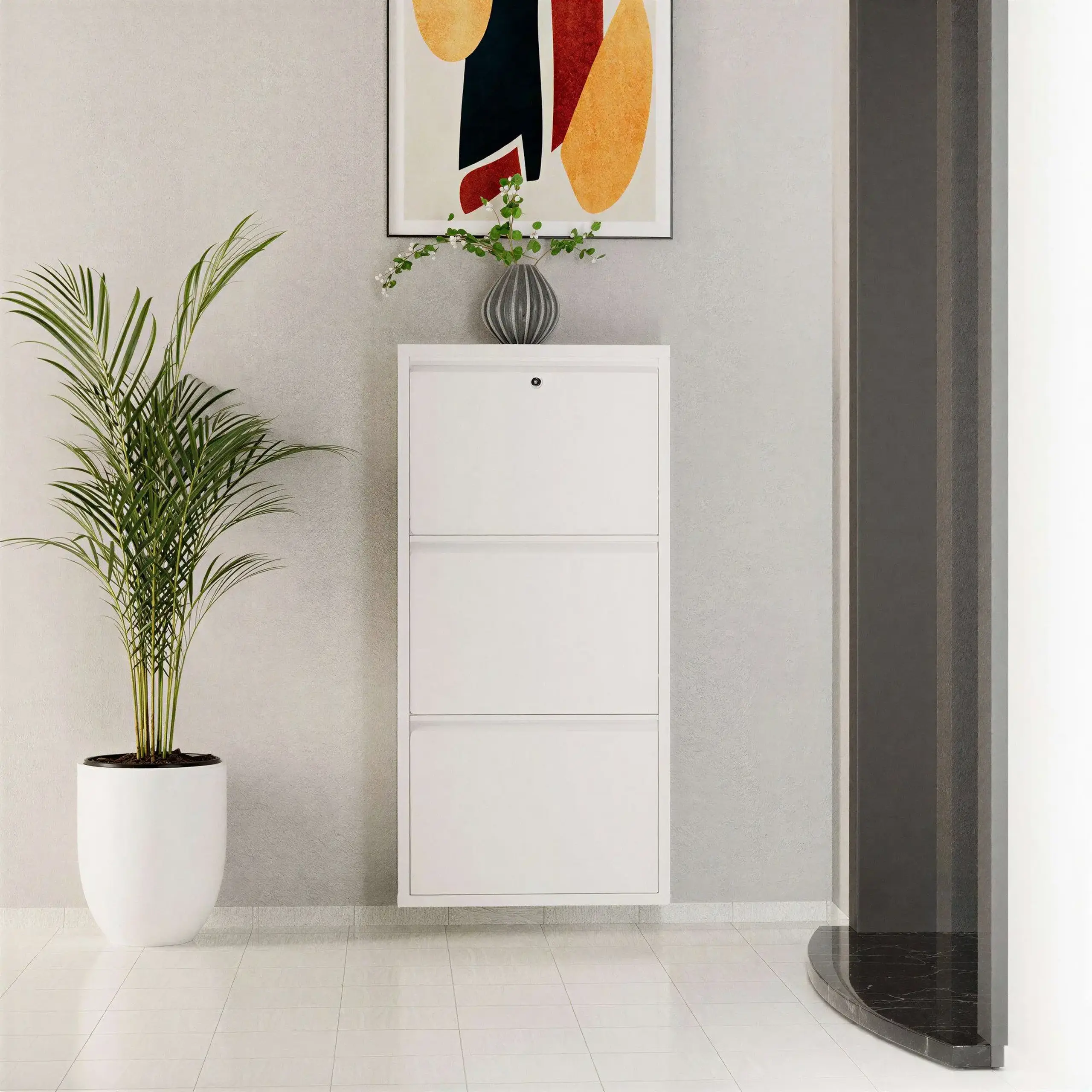 Pantofar, Locking 3 Piece Metal - White, 50 x 103 x 15 cm
