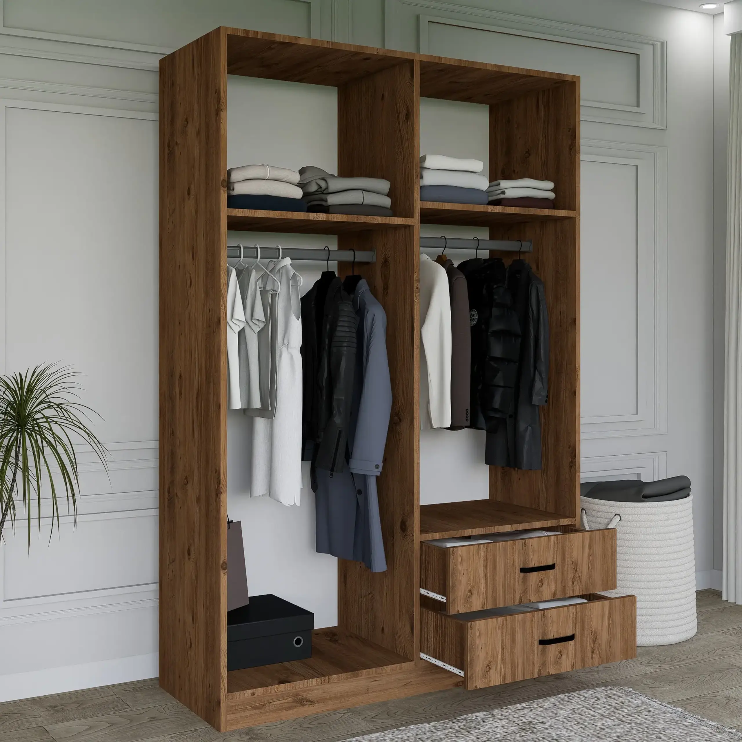 Dulap, Yaman 1600-028 - Pine, 120 x 180 x 45 cm