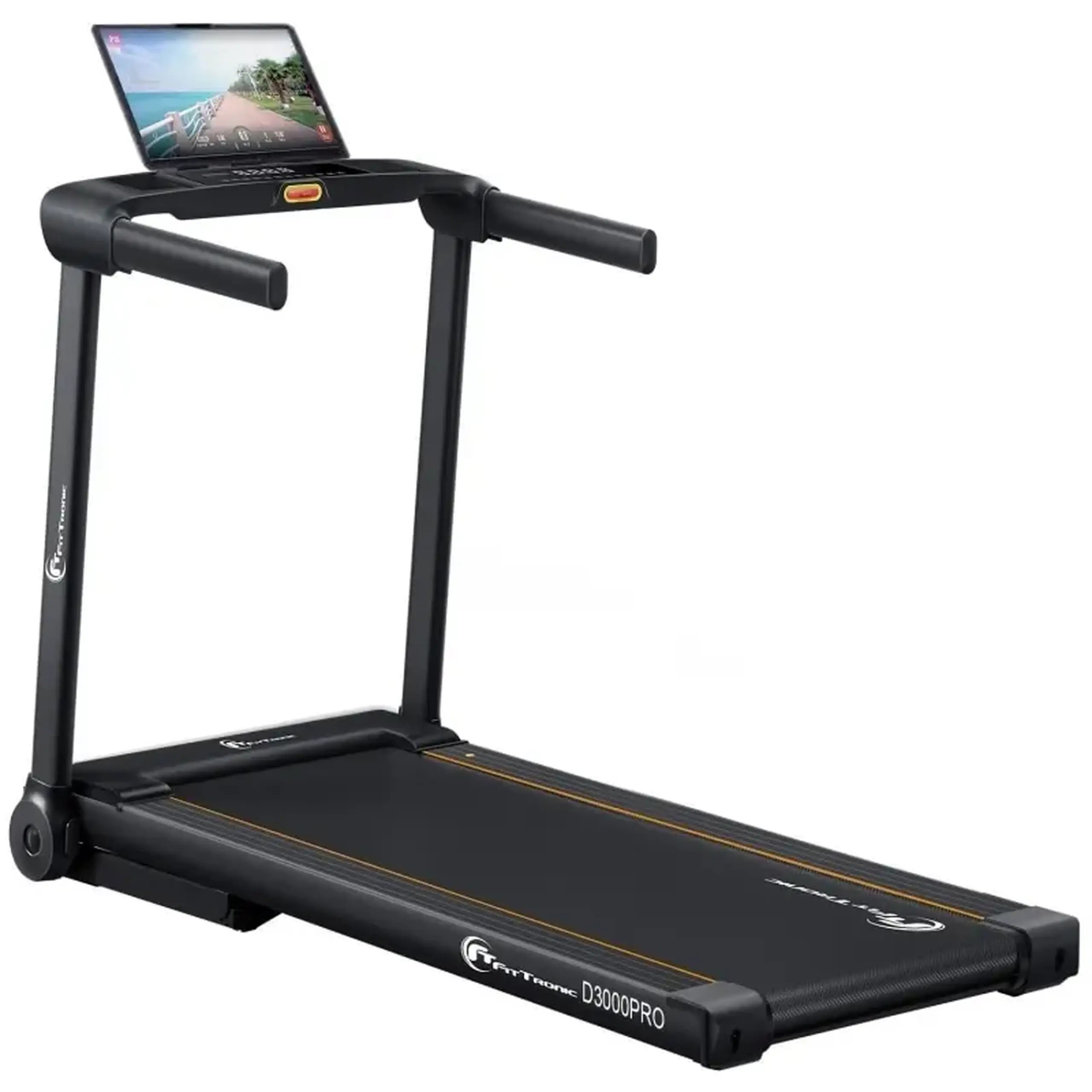 Banda de alergare electrica FitTronic Delta 3000 PRO, motor 2.0 CP, inclinatie electrica 20%, greutate suportata 120 kg, Aplicatii Zwift, Kinomap, Besyfit