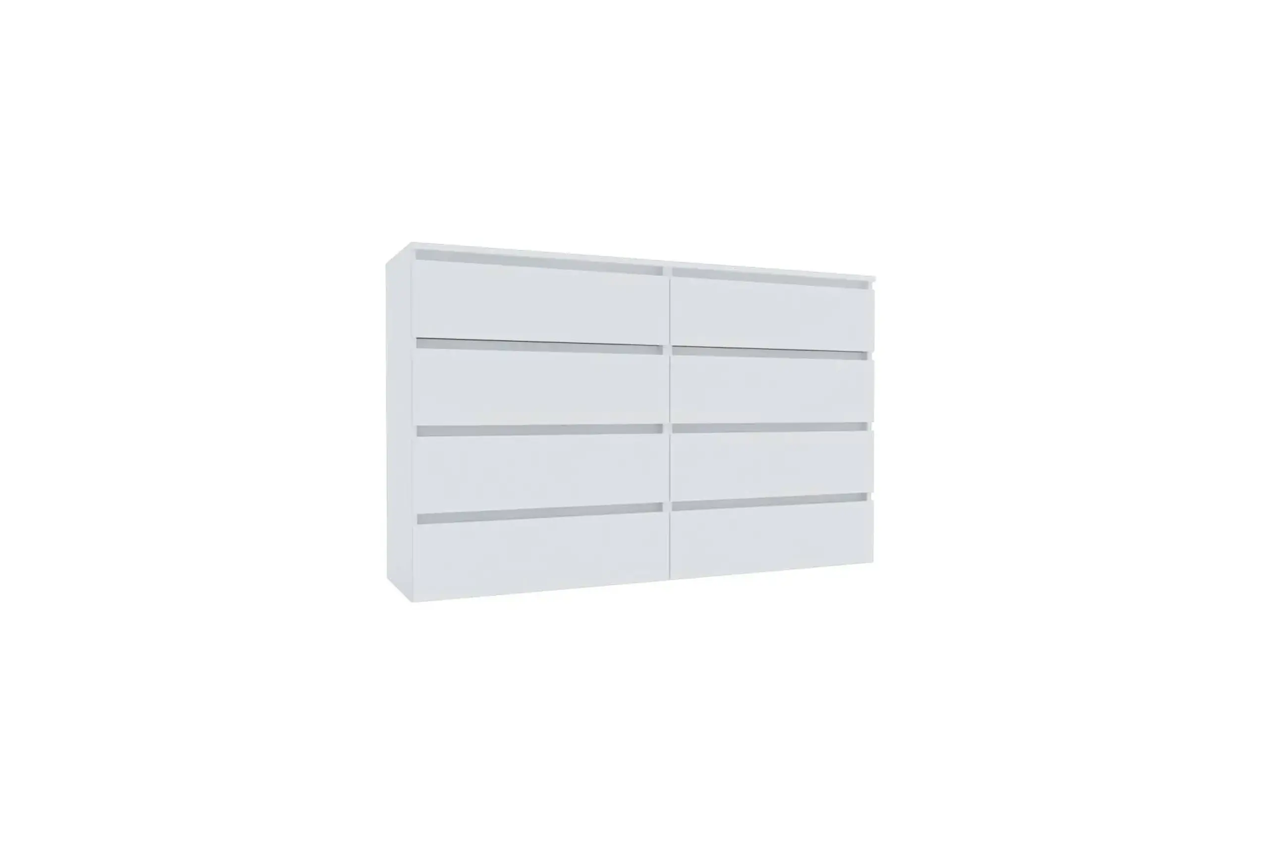 Comoda 4home Ideea K, 100x160x42 cm, 8 sertare, Nimfea Alba/Nimfea Alba