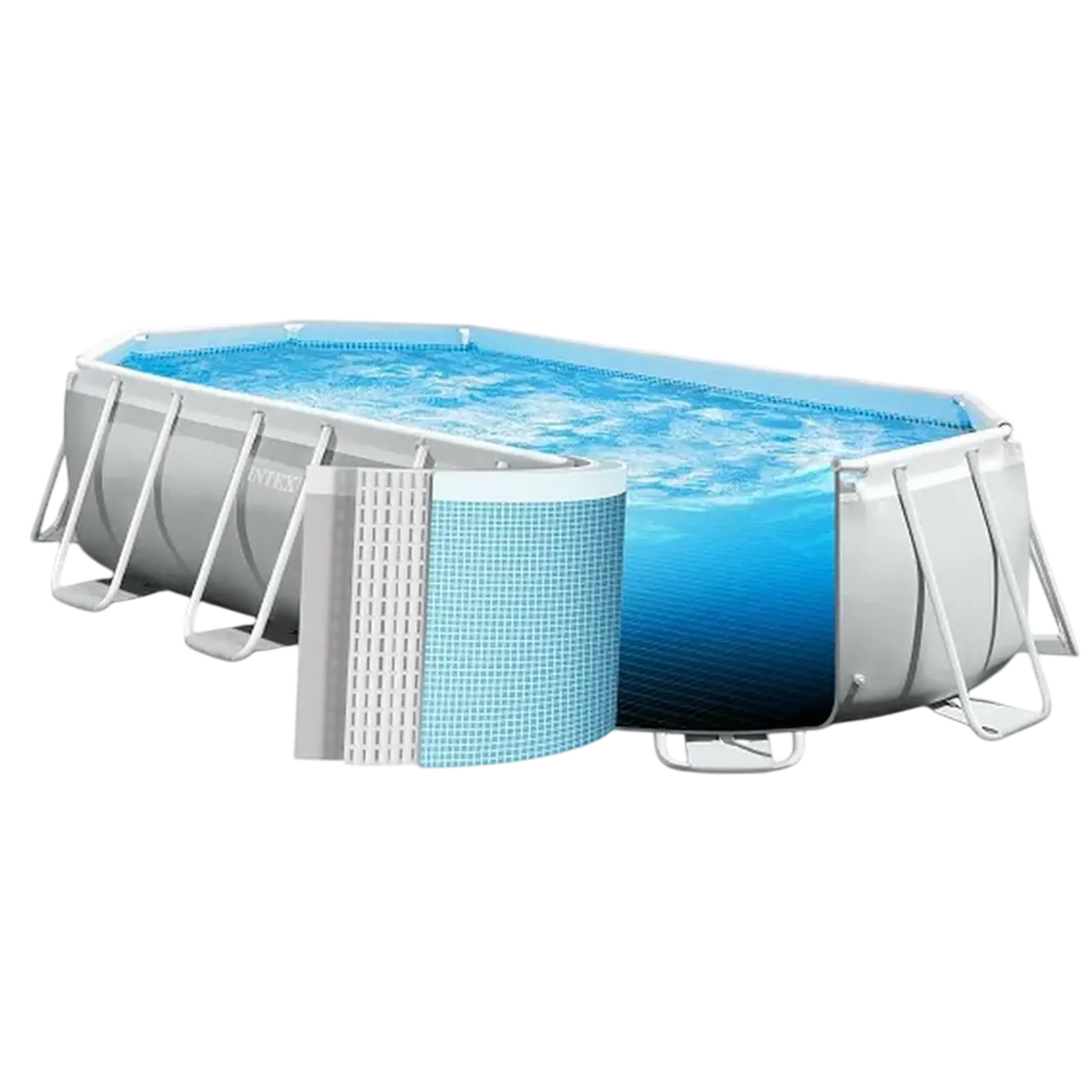 Piscină cu cadru metalic Intex Prism Frame 26796, 13365L, Gri deschis, 26796