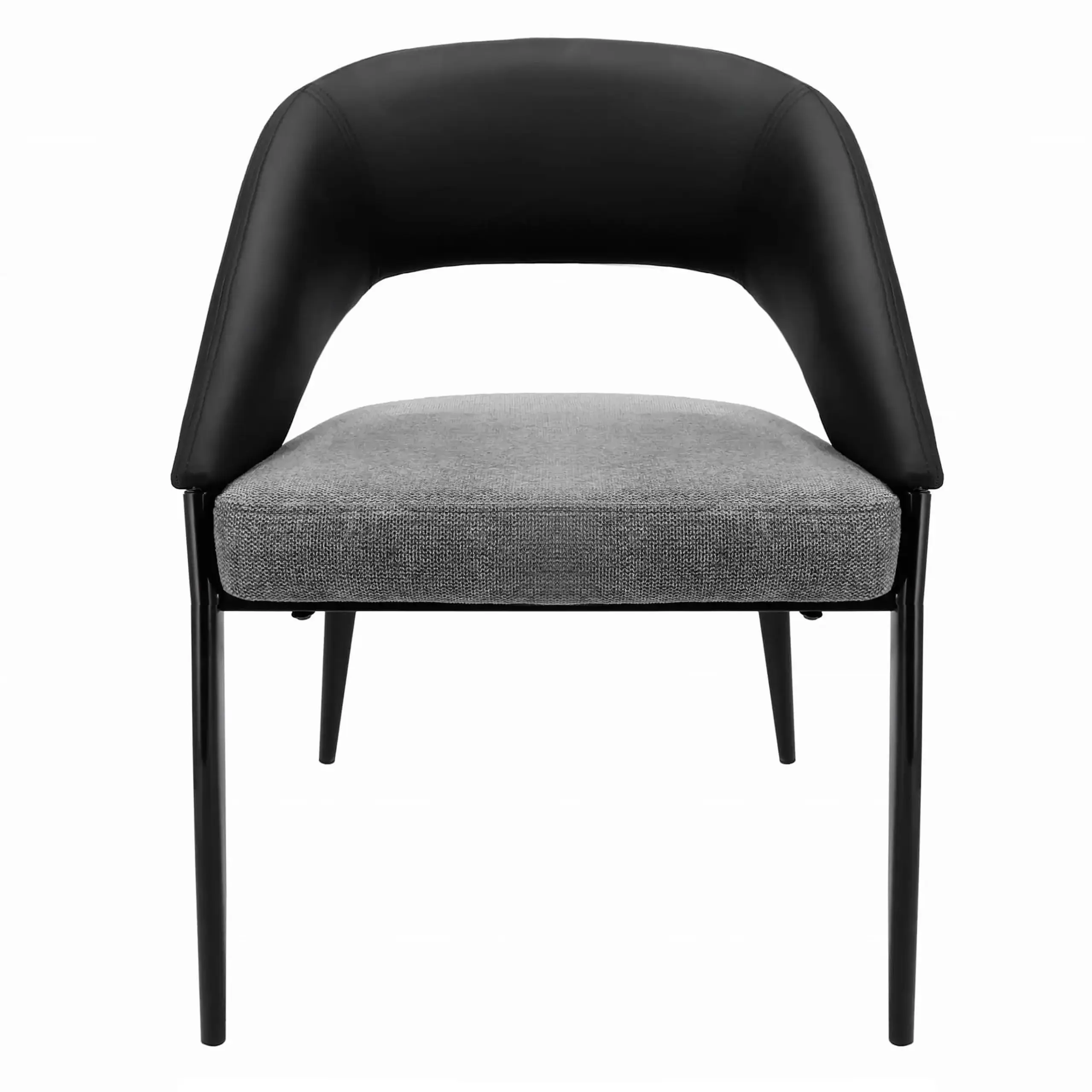 Scaun premium Jumi, BERGAMO, 80x50x65cm, picioare din metal, Negru/gri