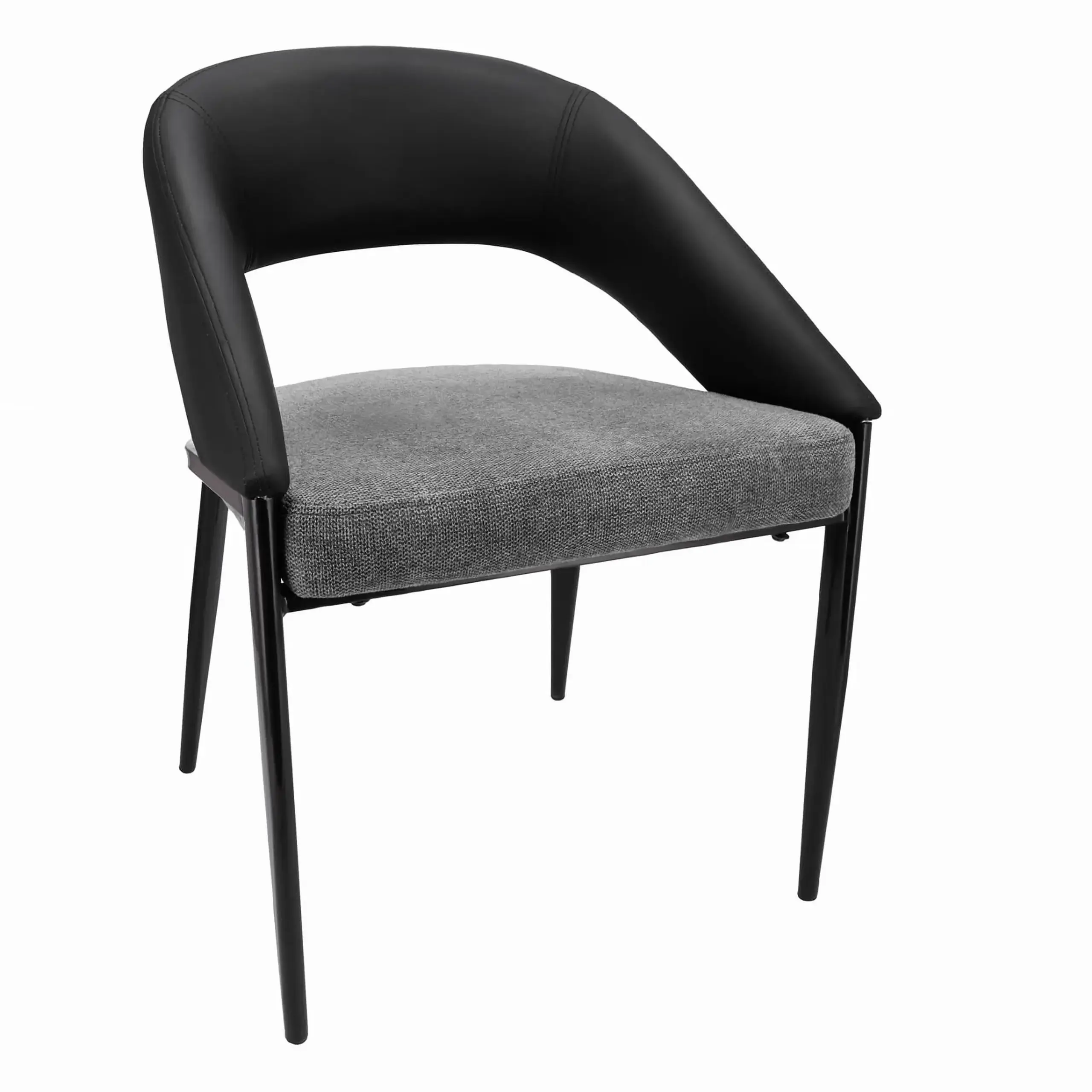 Scaun premium Jumi, BERGAMO, 80x50x65cm, picioare din metal, Negru/gri