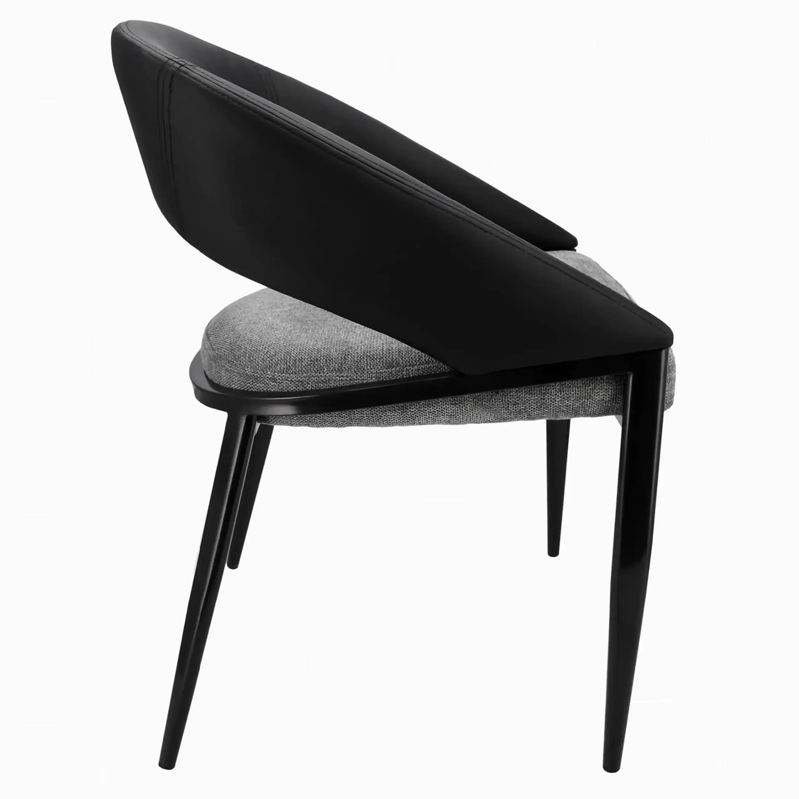 Scaun premium Jumi, BERGAMO, 80x50x65cm, picioare din metal, Negru/gri