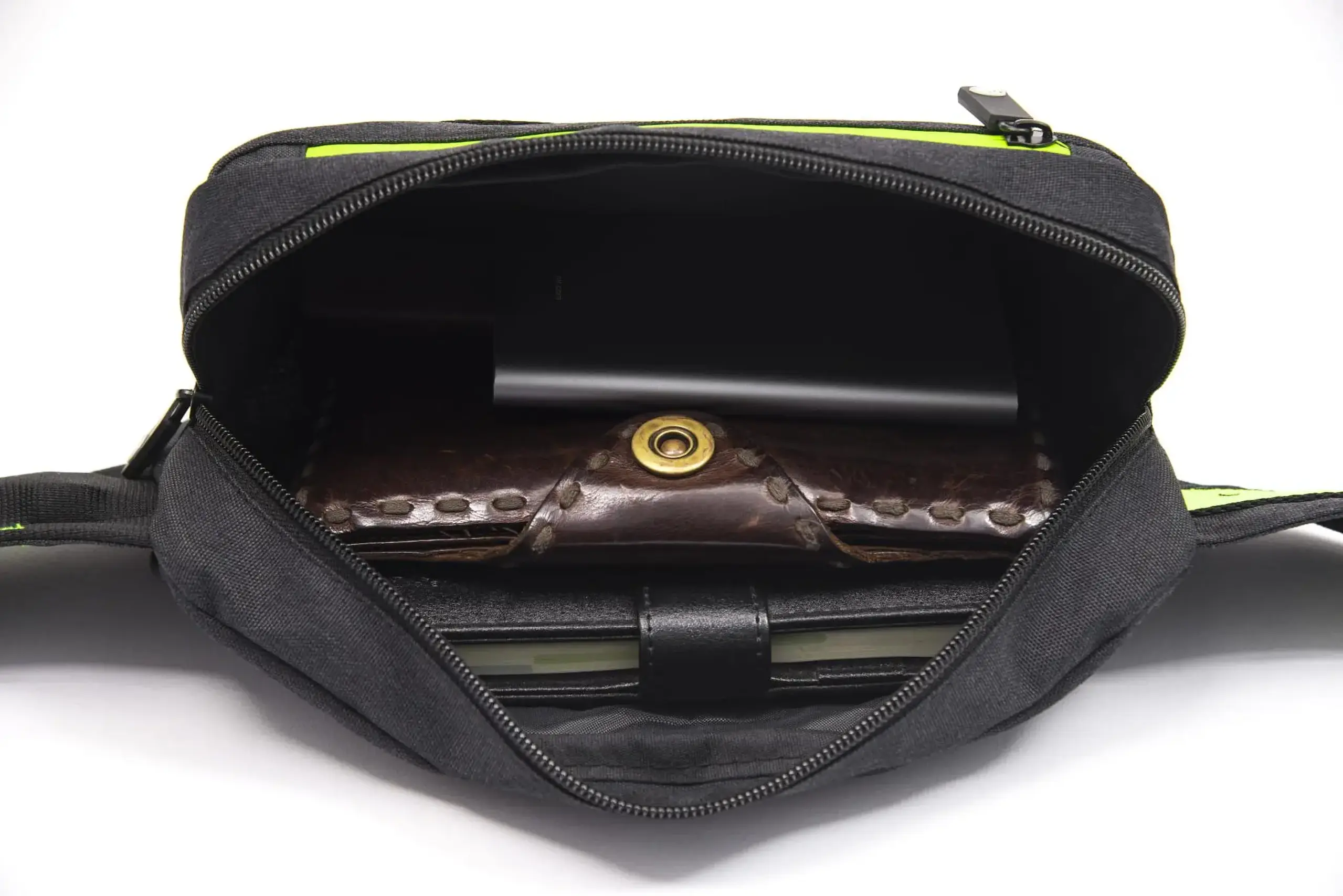 Geantă la talie,borseta, TOURPEAK, tip sport, multifuncțională, 13,75x6,25x26,2cm, Negru/verde