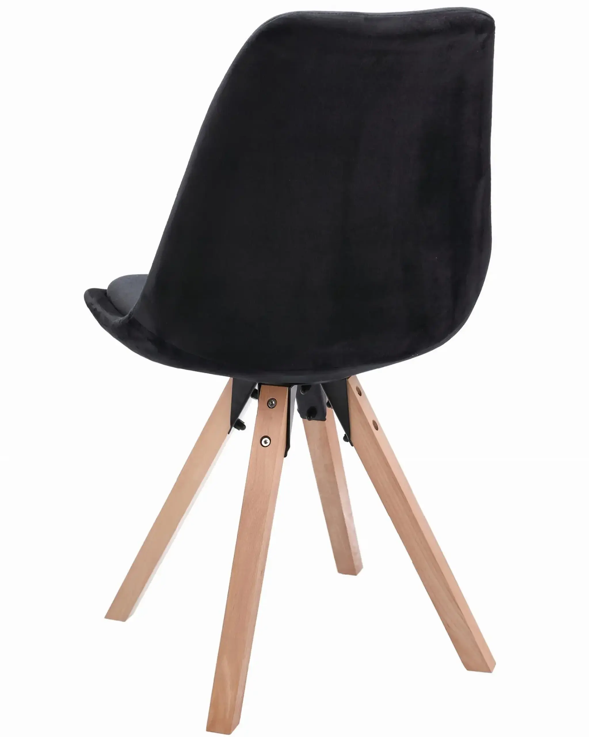 Scaun bucatarie/living, Jumi, Saida, catifea, lemn, 49x52x83 cm, Negru