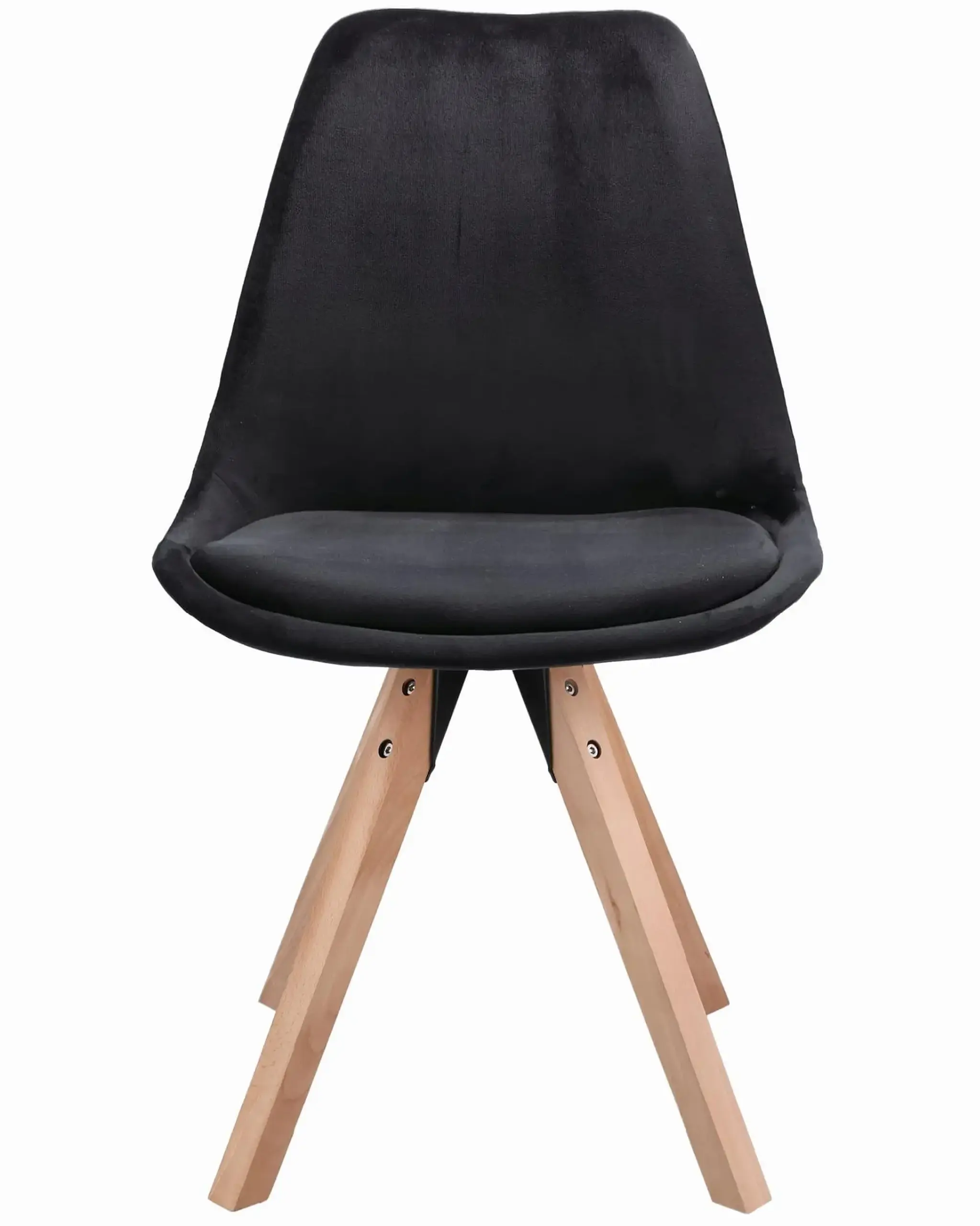 Scaun bucatarie/living, Jumi, Saida, catifea, lemn, 49x52x83 cm, Negru