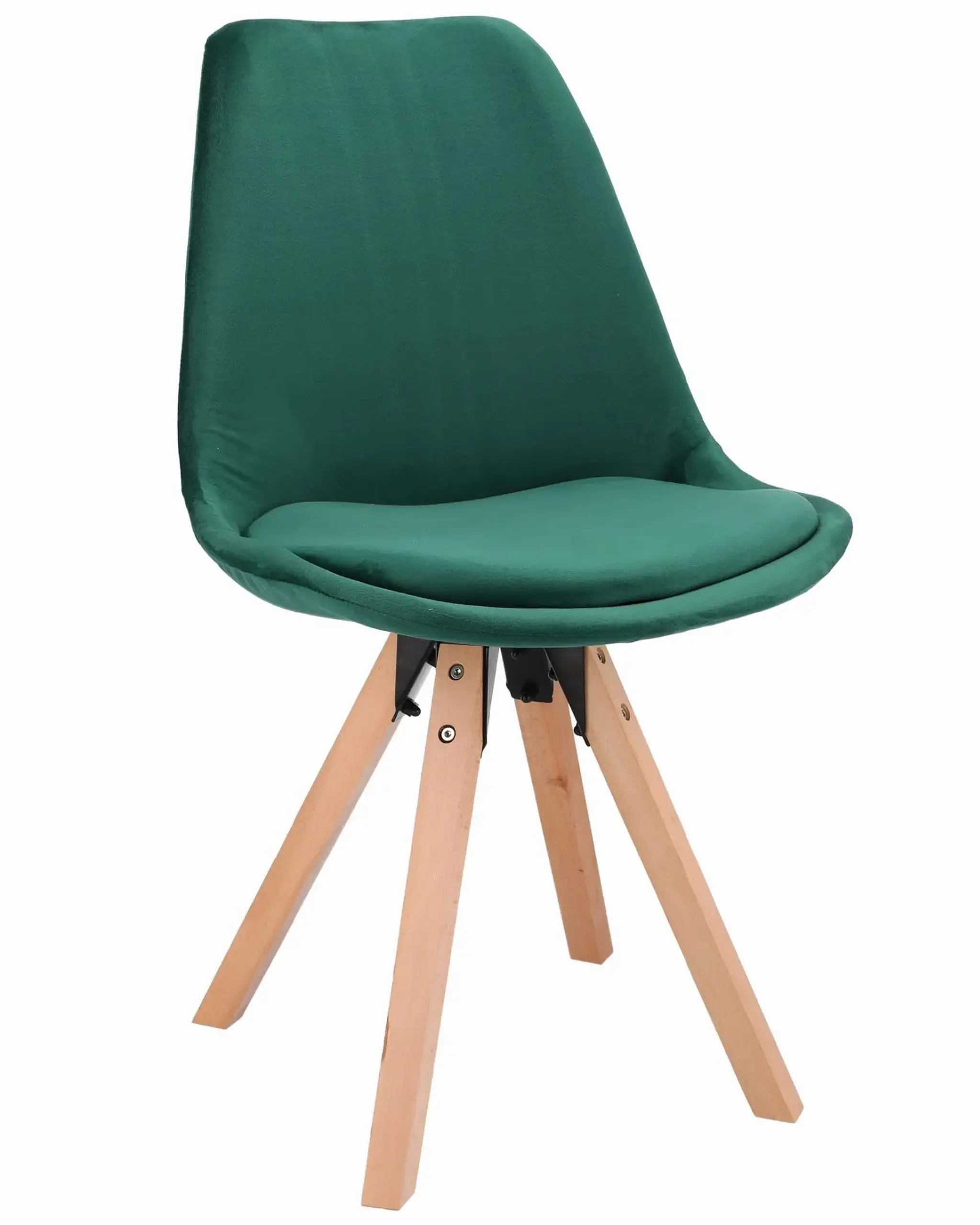 Scaun bucatarie/living, Jumi, Saida, catifea, lemn, 49x52x83 cm, Verde