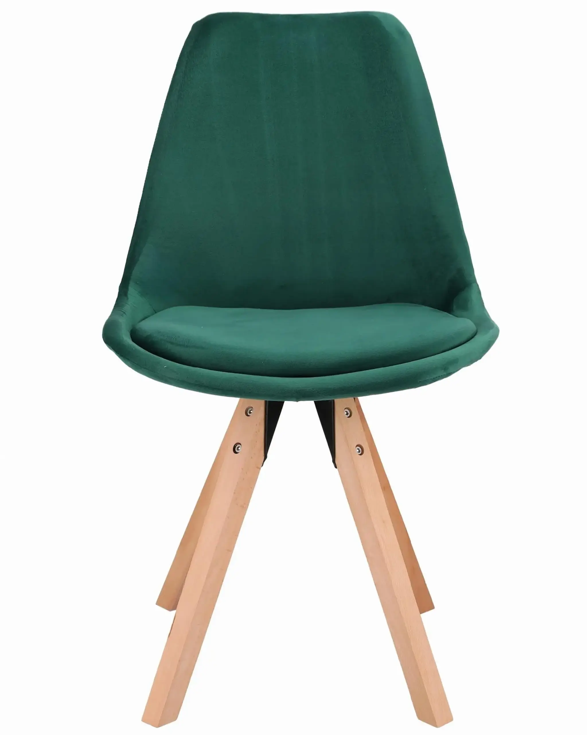 Scaun bucatarie/living, Jumi, Saida, catifea, lemn, 49x52x83 cm, Verde