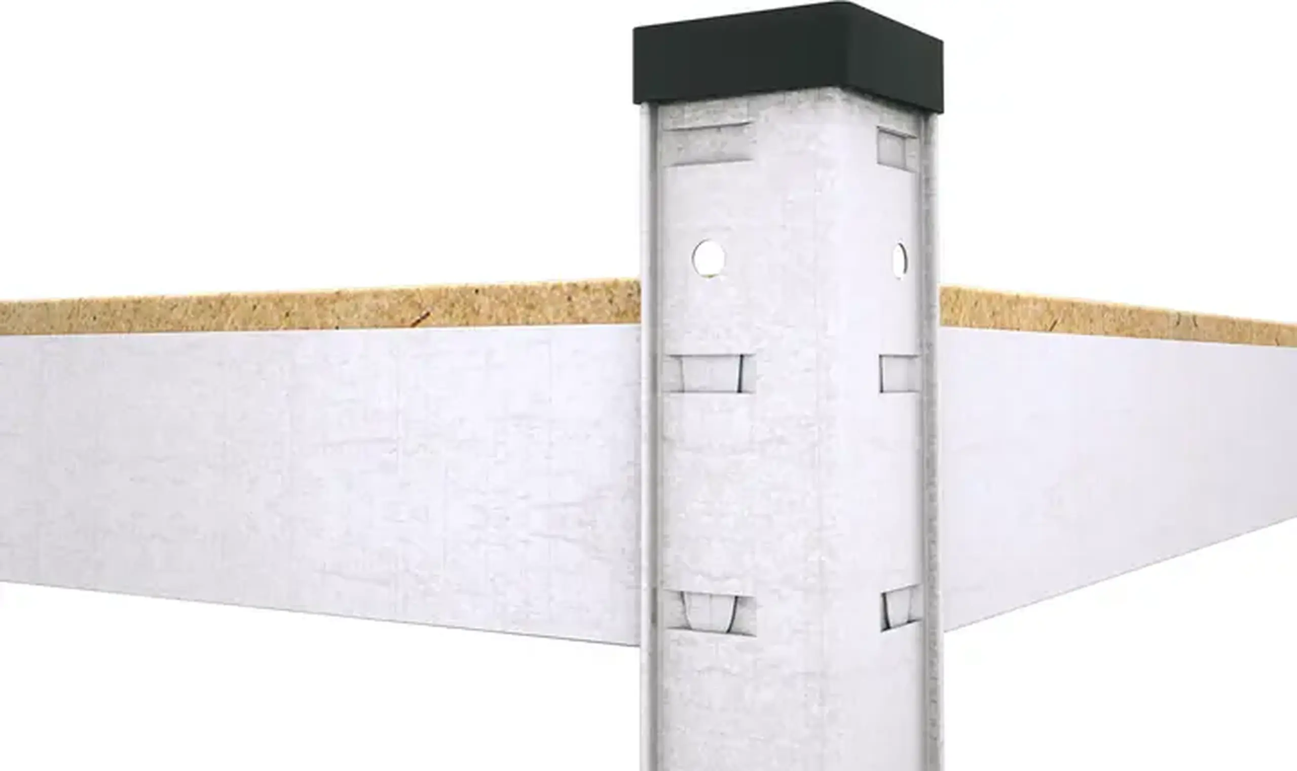 Raft metalic de depozitare Nex Budget 2200x1100x400 mm, 5 rafturi MDF, galvanizat
