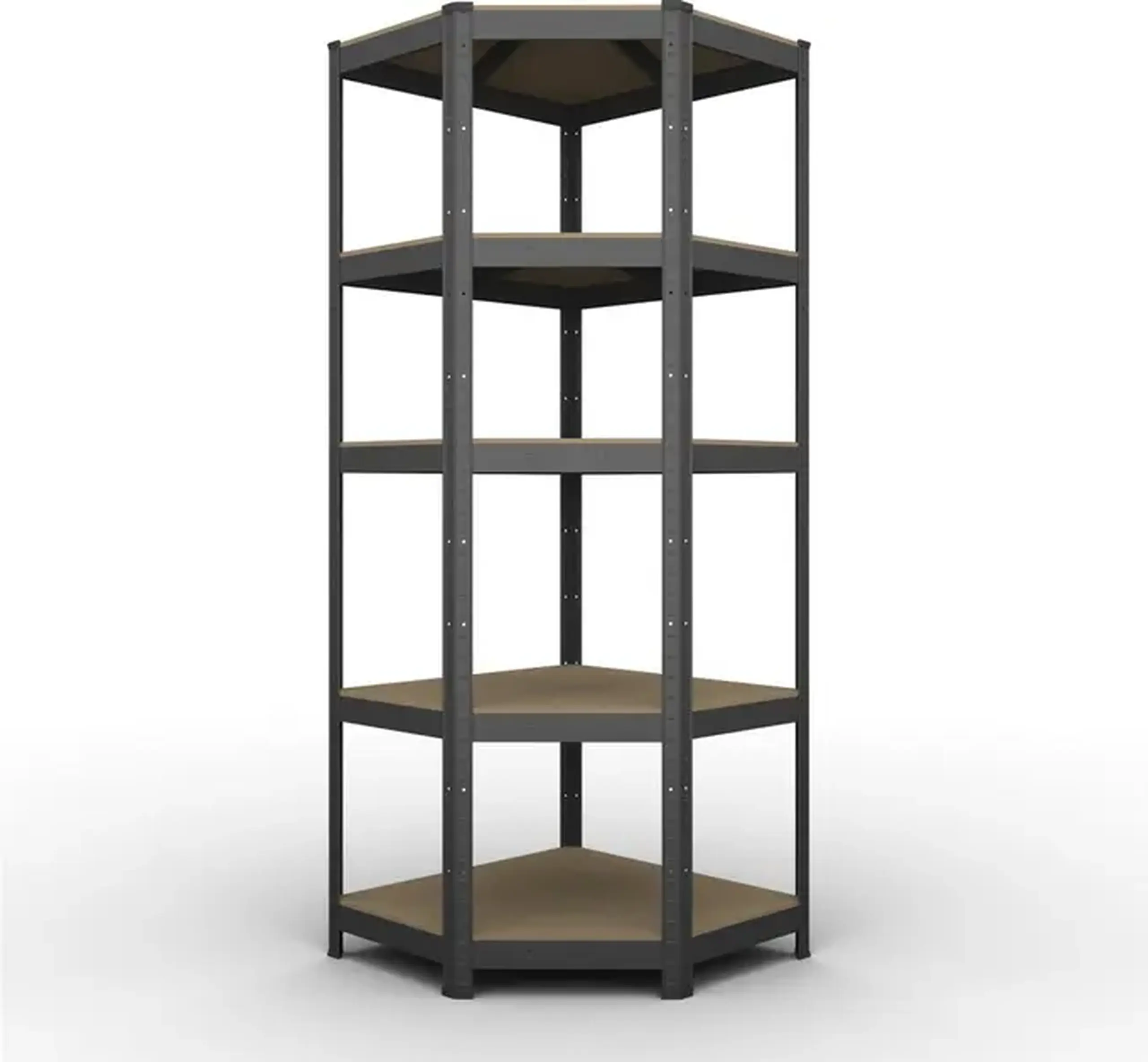 Raft metalic de depozitare Nex Budget 1800x900x400x705 mm, 5 rafturi MDF, colț, Antracit