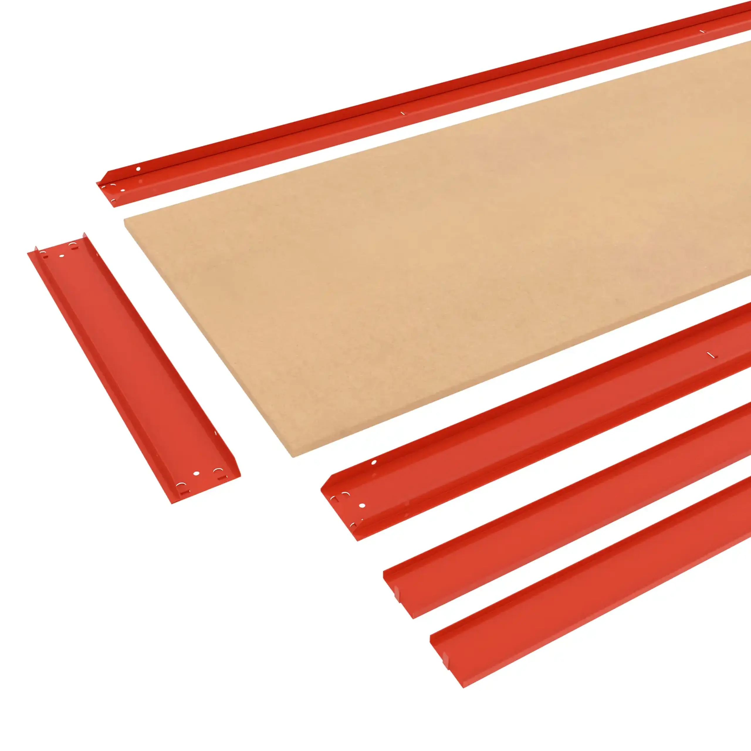 Raft metalic de depozitare Nex Titan 1800x1400x600 mm, 4 rafturi MDF, Blue/Orange