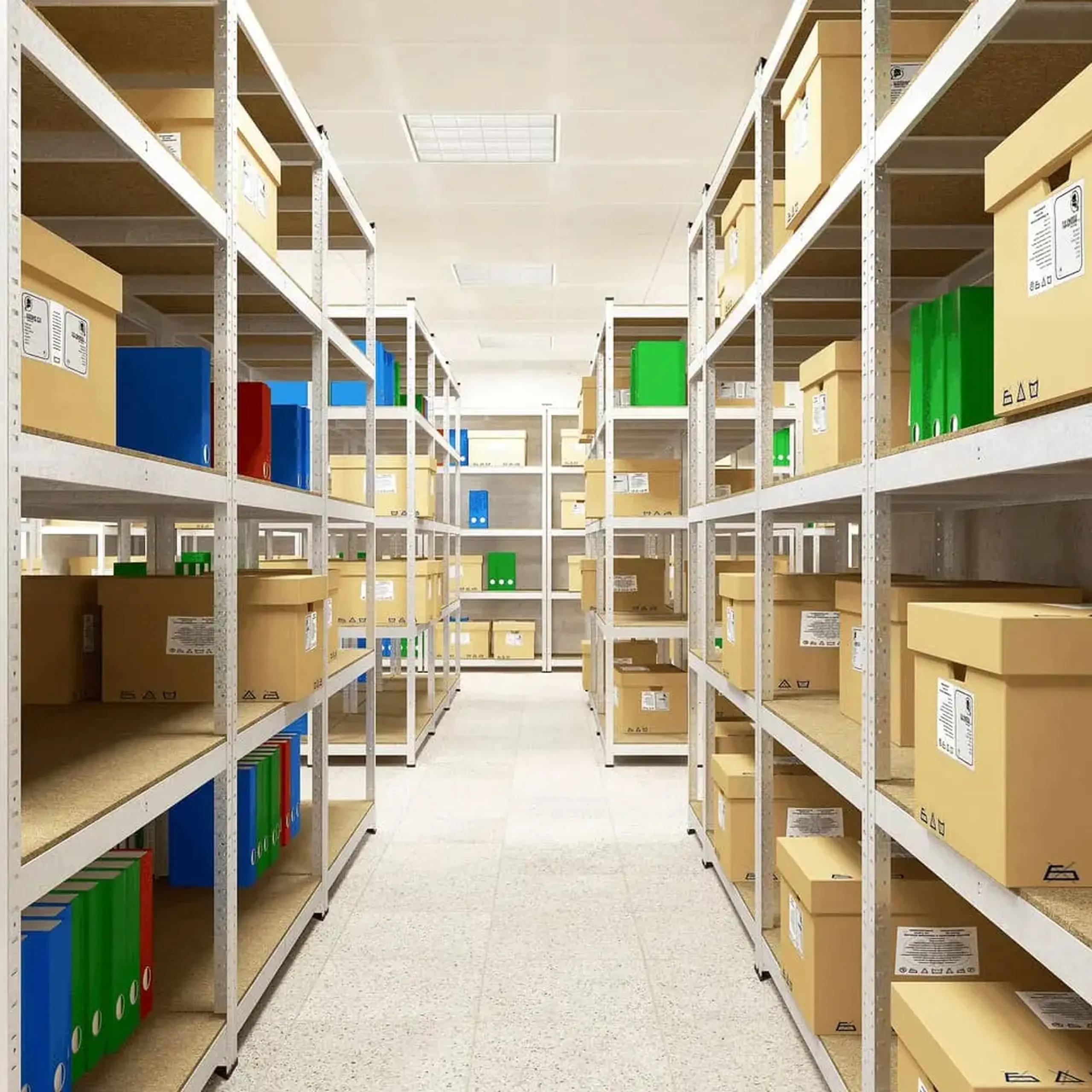 Raft metalic de depozitare Nex Standard 2400x1200x500mm, 5 rafturi, MDF, galvanizat