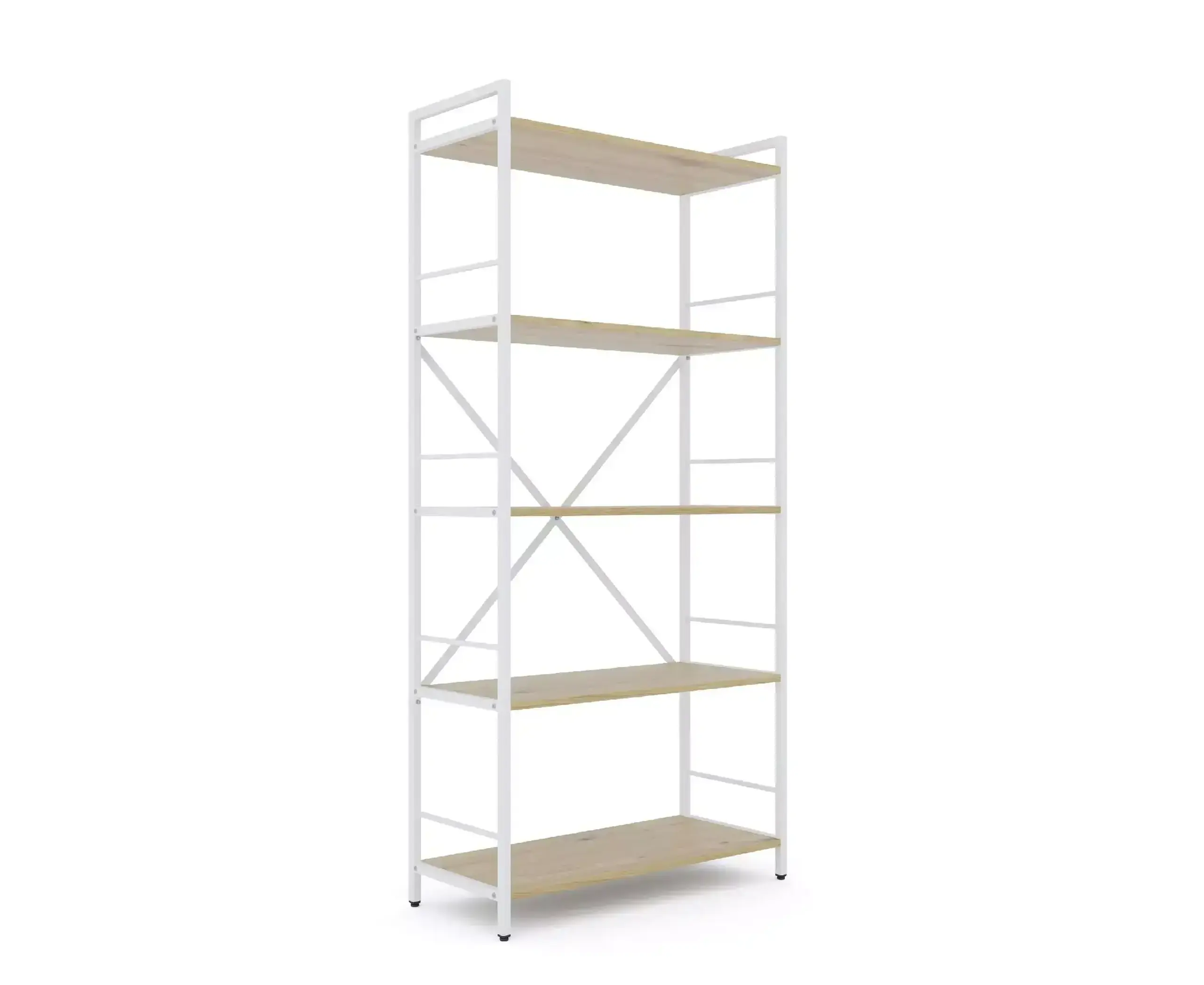 Raft metalic Nex Loft 1700x800x350 mm, 5 rafturi, PAL, White/ Oak Artisan
