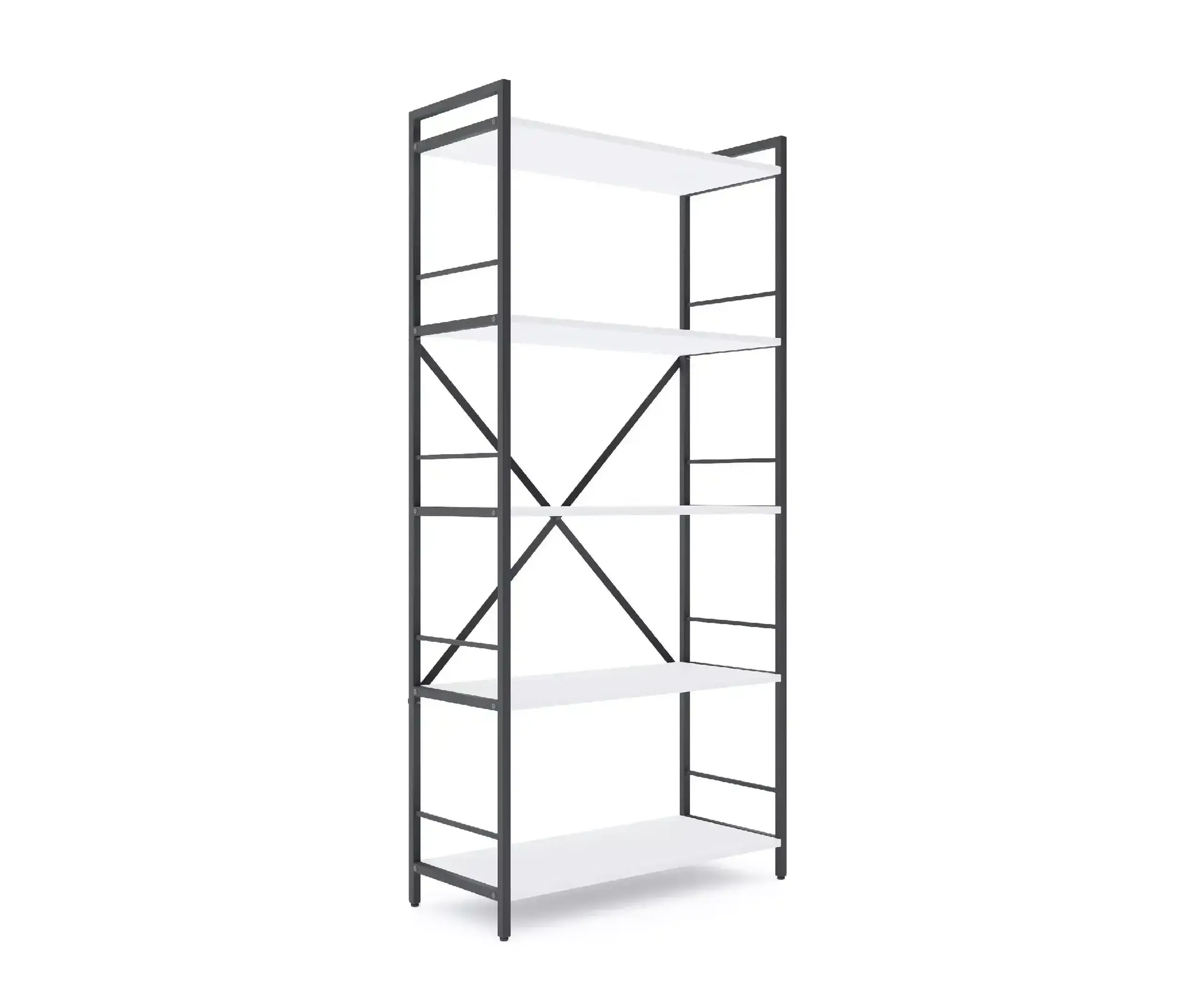 Raft metalic Nex Loft 1700x800x350 mm, 5 rafturi, PAL, Anthracite/ White snow