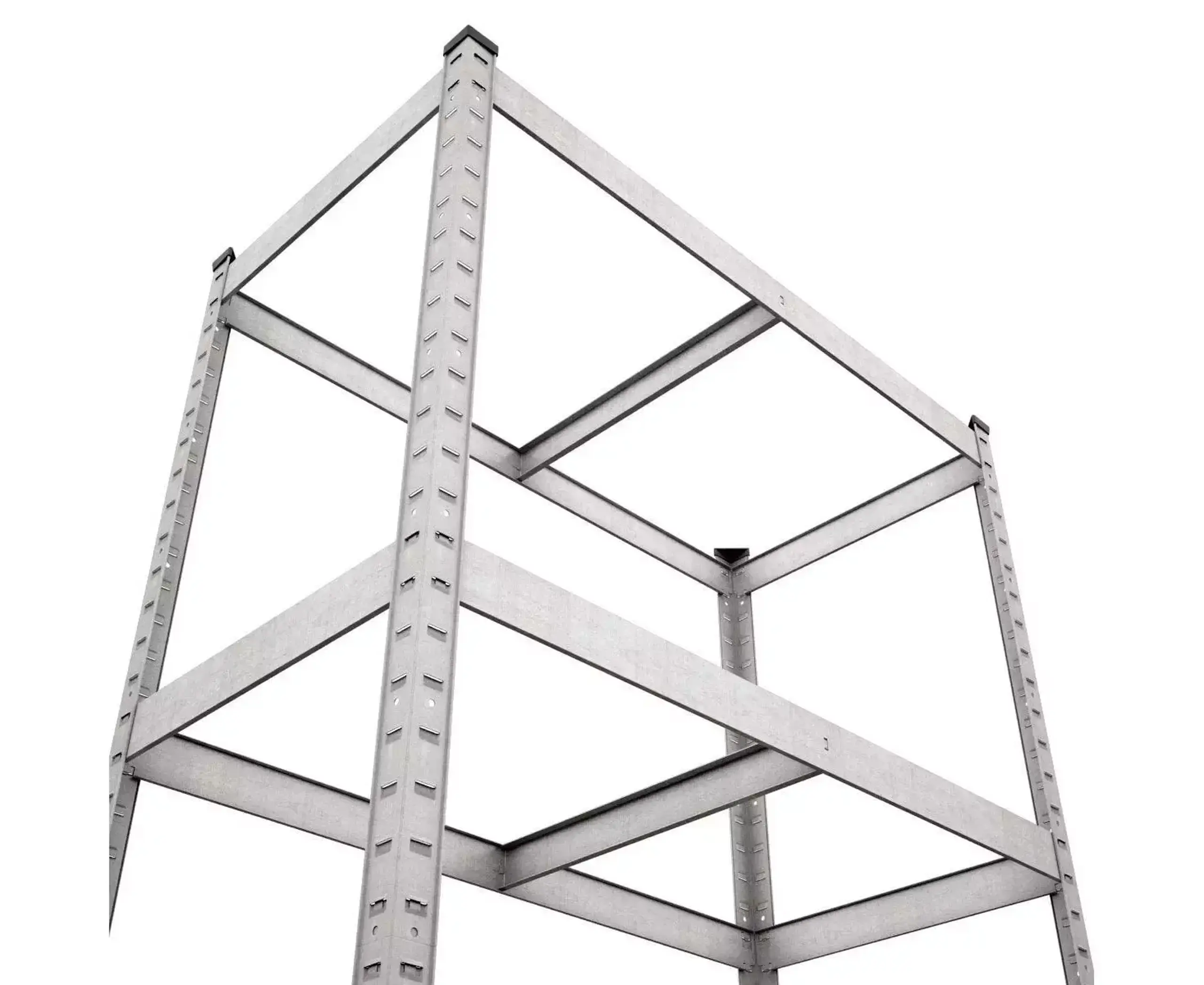 Raft metalic de depozitare Nex Budget 1600x800x300 mm, 4 rafturi metal, galvanizat