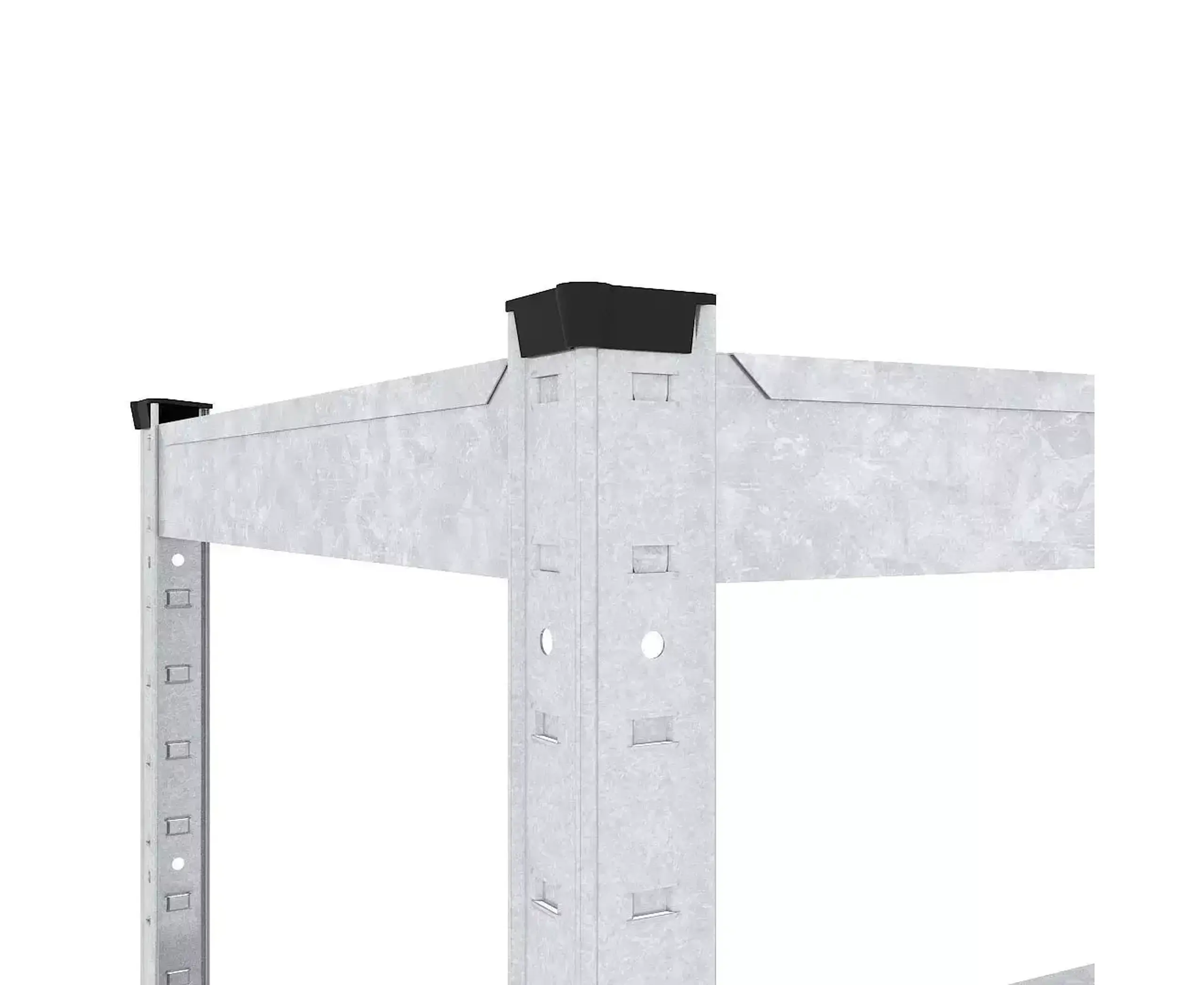 Raft metalic de depozitare Nex Budget 1600x800x300 mm, 4 rafturi metal, galvanizat