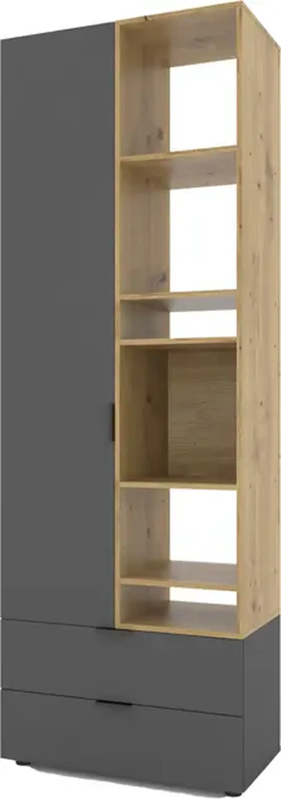 Dulap cu usi batante Nex Home A001R, 800x420x2300 mm, PAL Anthracit/Oak Artisan