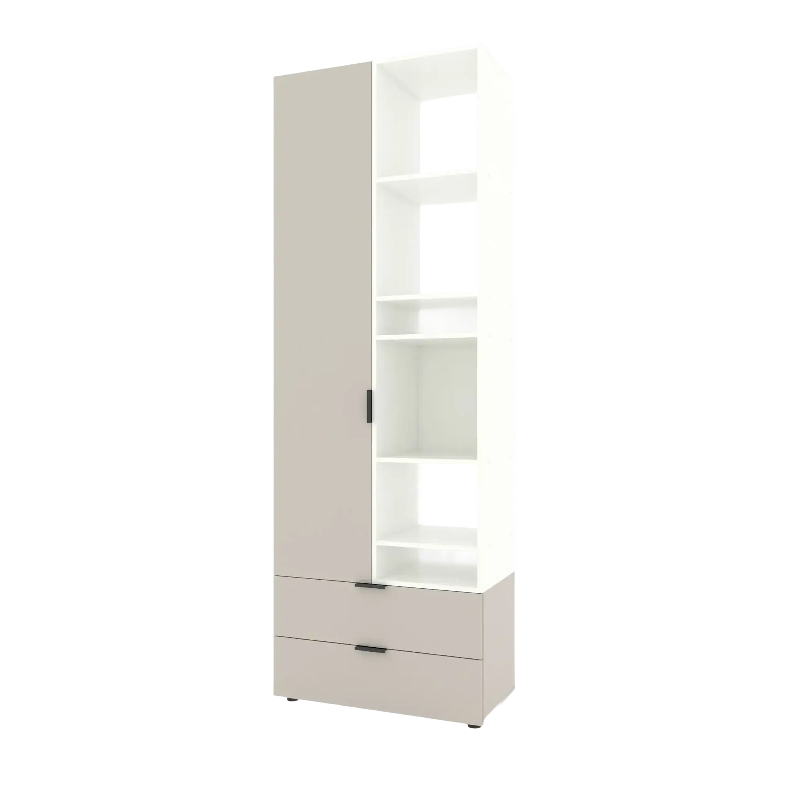 Dulap cu usi batante Nex Home A001R, 800x420x2300 mm, Cashmere-White Snow