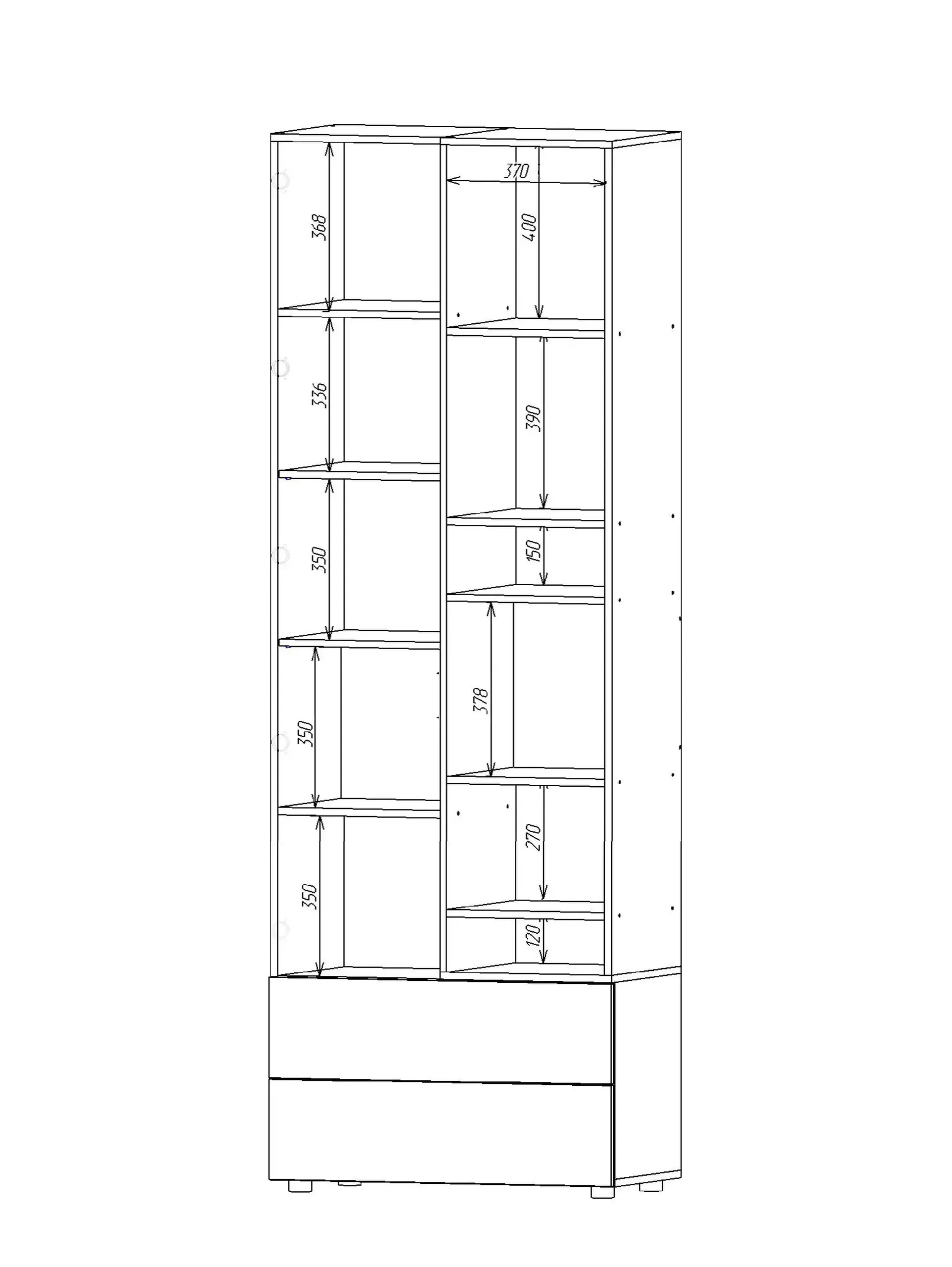 Dulap cu usi batante Nex Home A001R, 800x420x2300 mm, PAL Anthracit/Oak Artisan